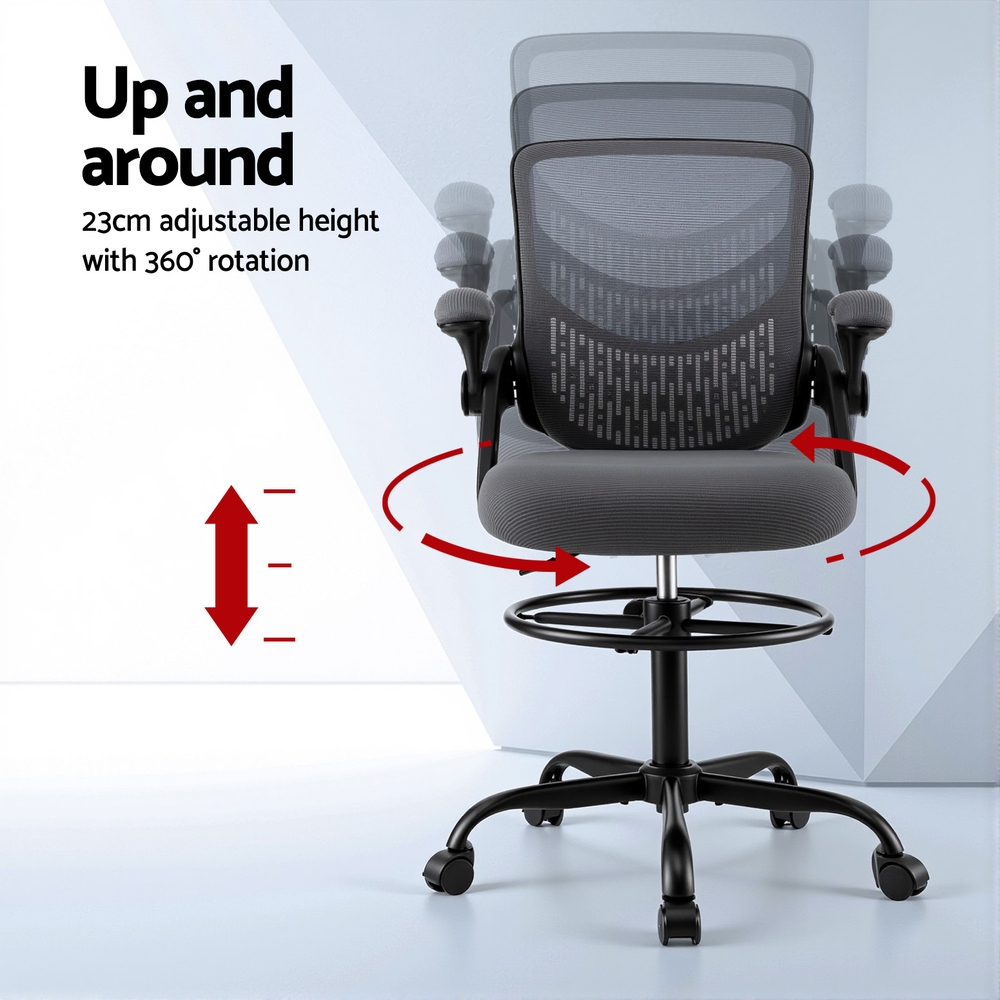 Artiss Mesh Drafting Office Chair Grey view 4