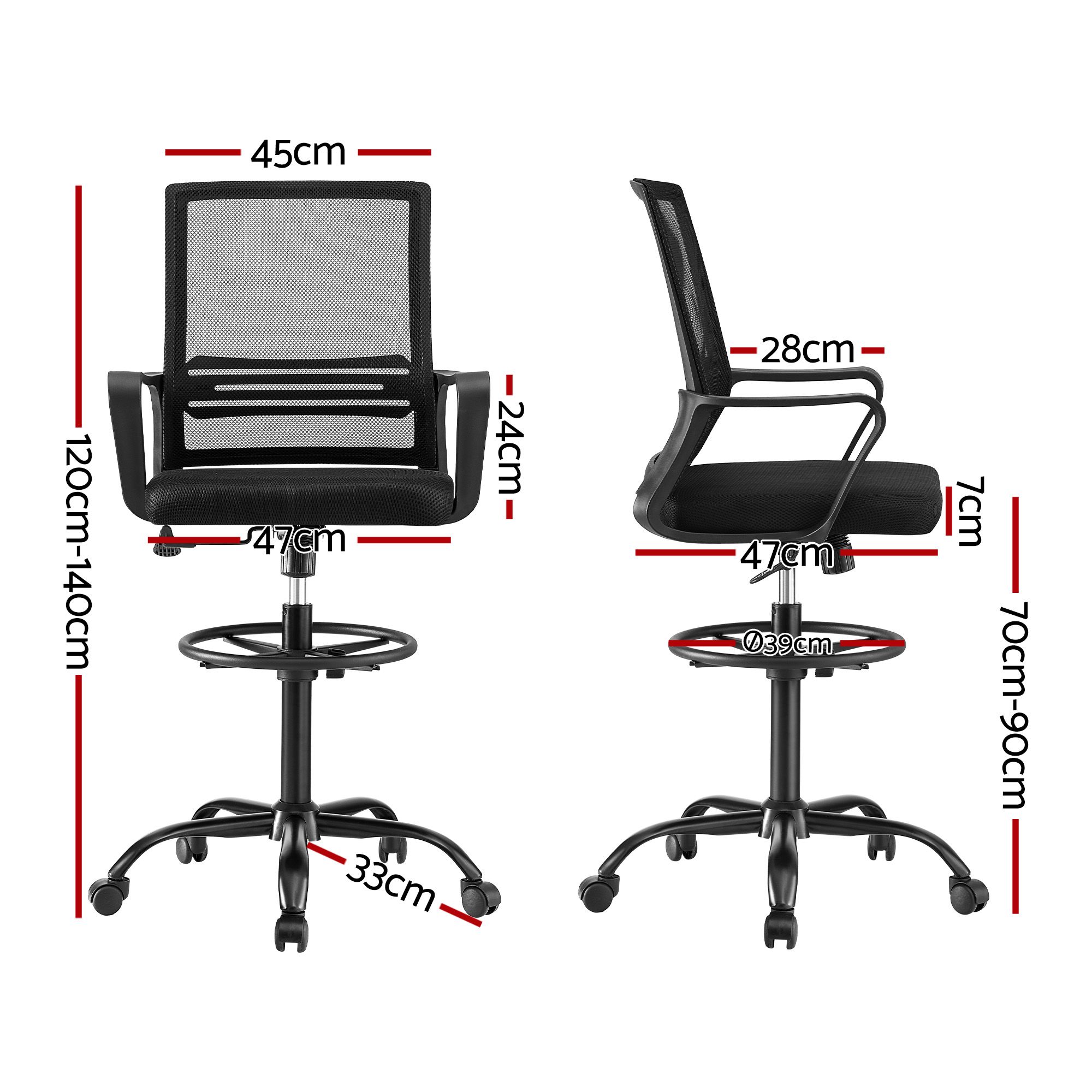 Artiss Mesh Drafting Office Chair in 2 Colours view 2