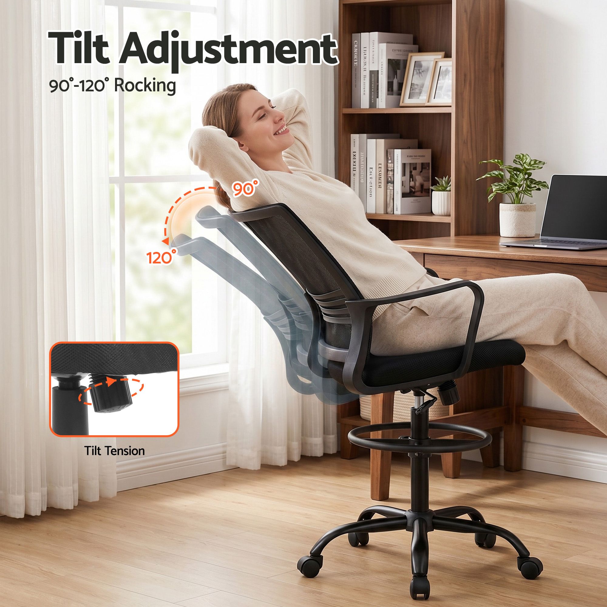 Artiss Mesh Drafting Office Chair in 2 Colours view 5