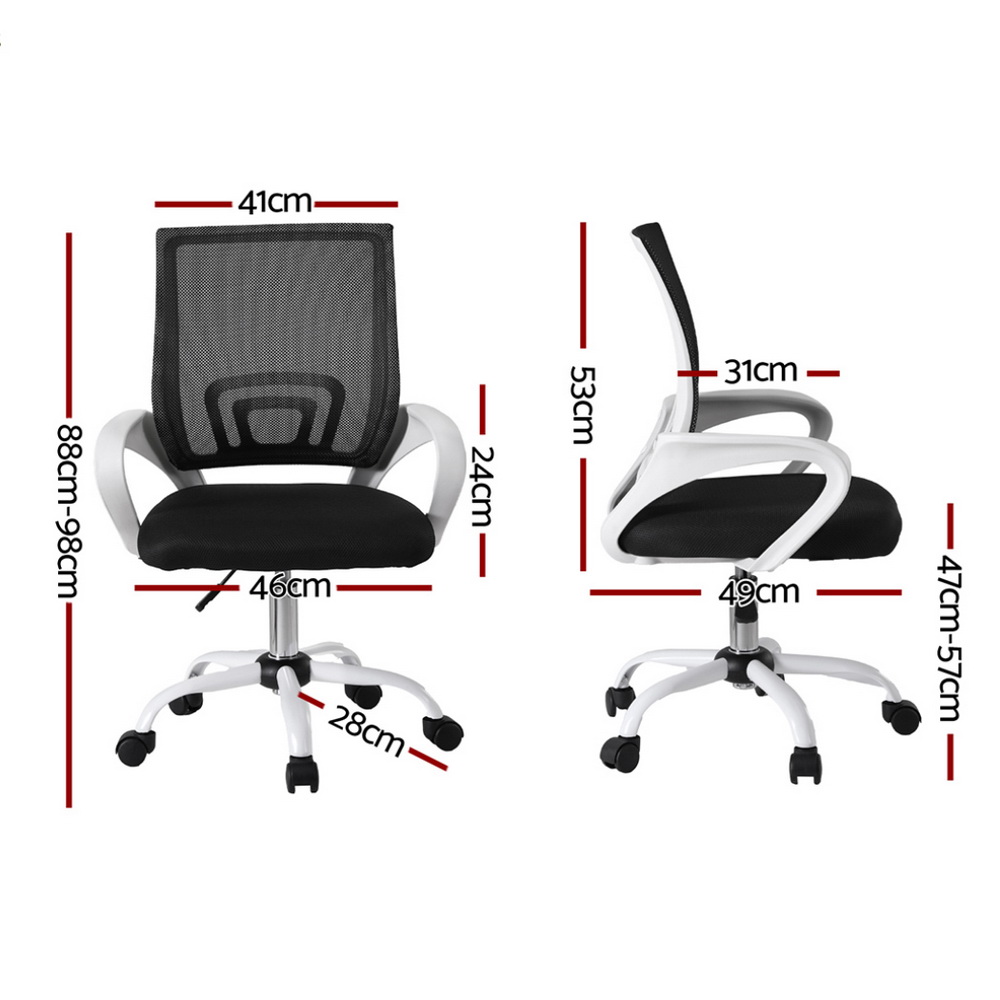 Artiss White Mesh Office Chair Single or Set of 2 view 2