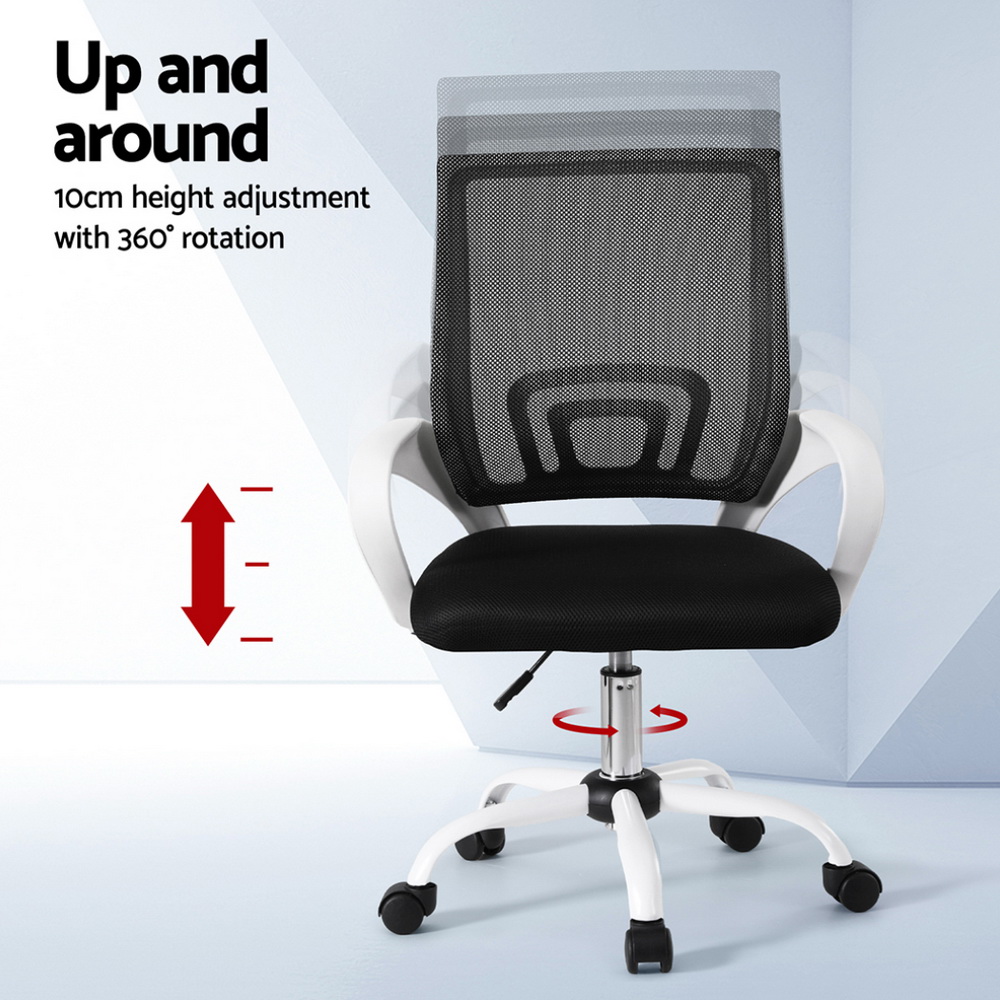 Artiss White Mesh Office Chair Single or Set of 2 view 4