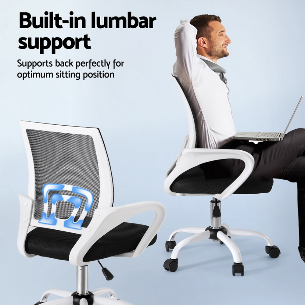 Artiss White Mesh Office Chair Single or Set of 2 view 5