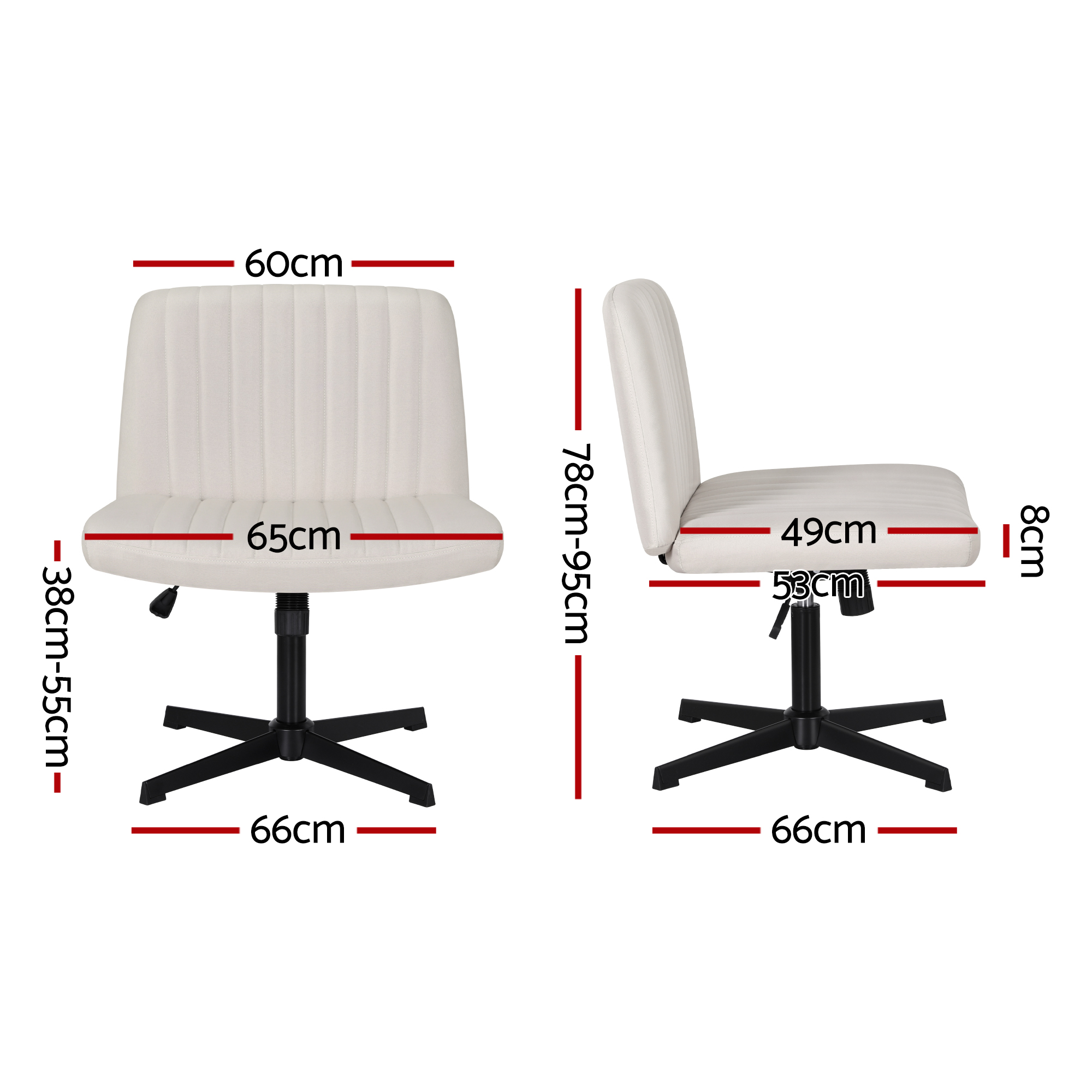 Artiss Height Adjustable Criss Cross Chair Beige view 2