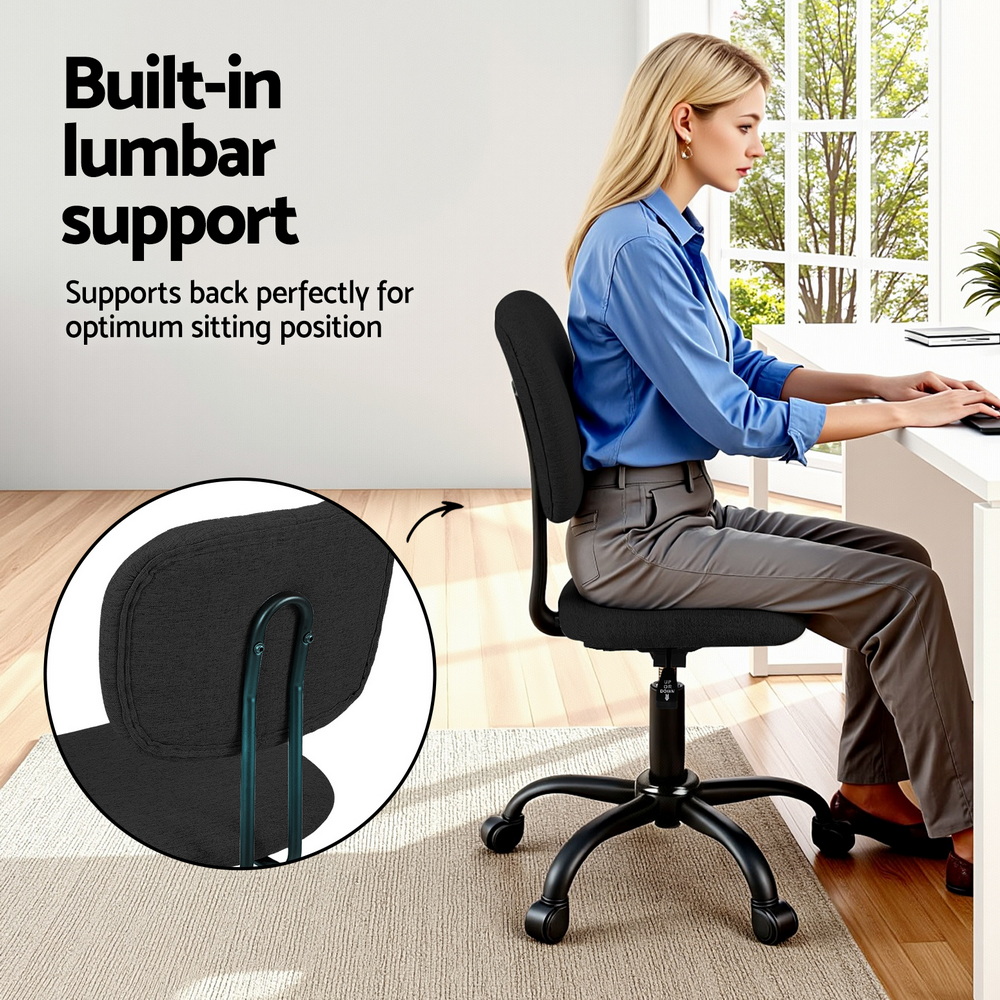 Artiss Armless Ergonomic Office Chair in 2 Colours view 5