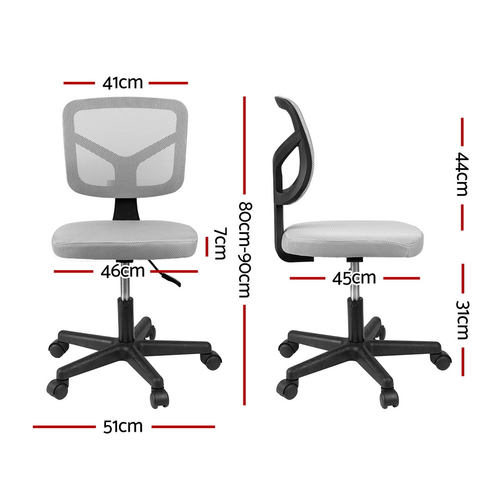 Artiss Mesh Back Armless Office Chair in 2 Colours view 2