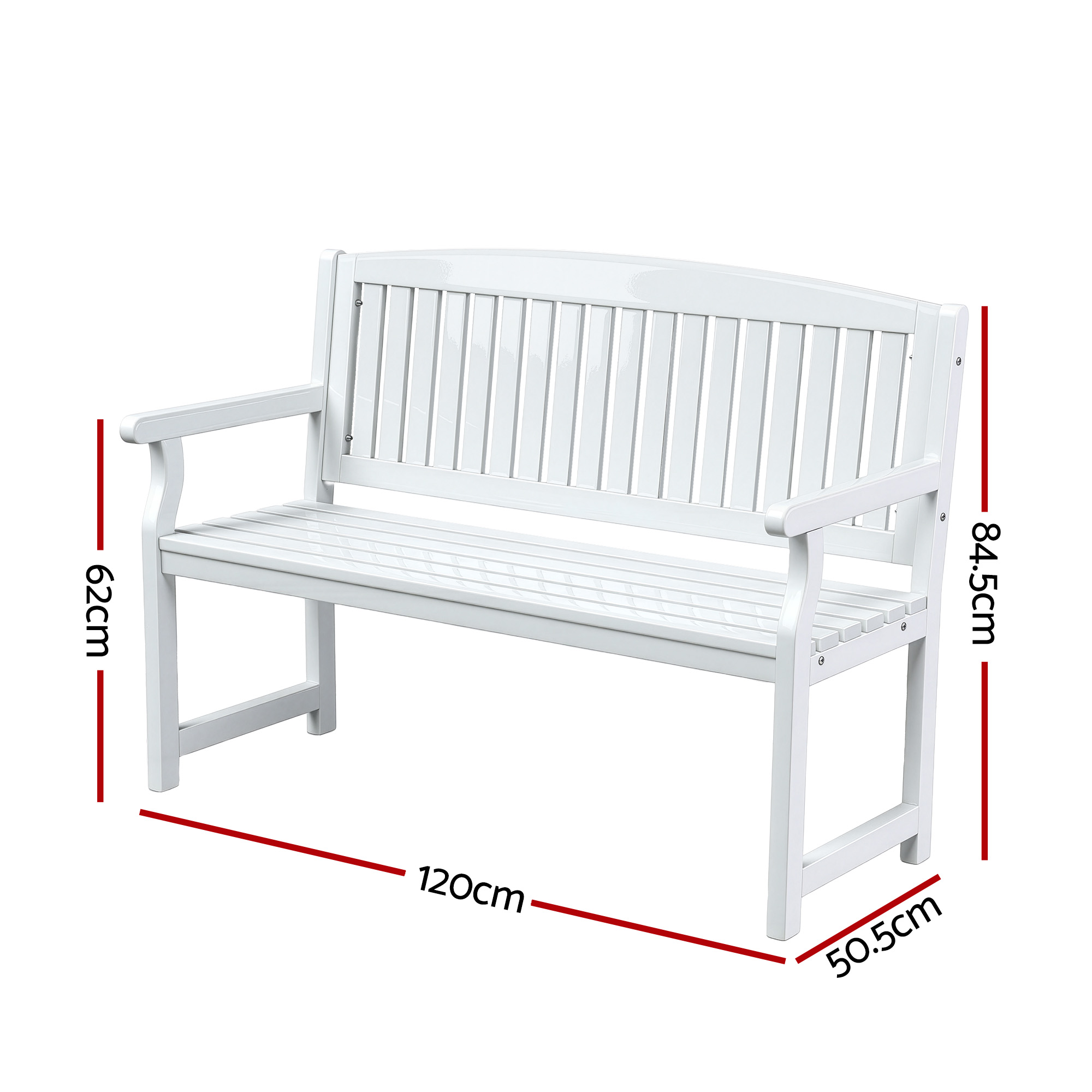 Gardeon Wooden Lounge Garden Bench 2-Seater view 2