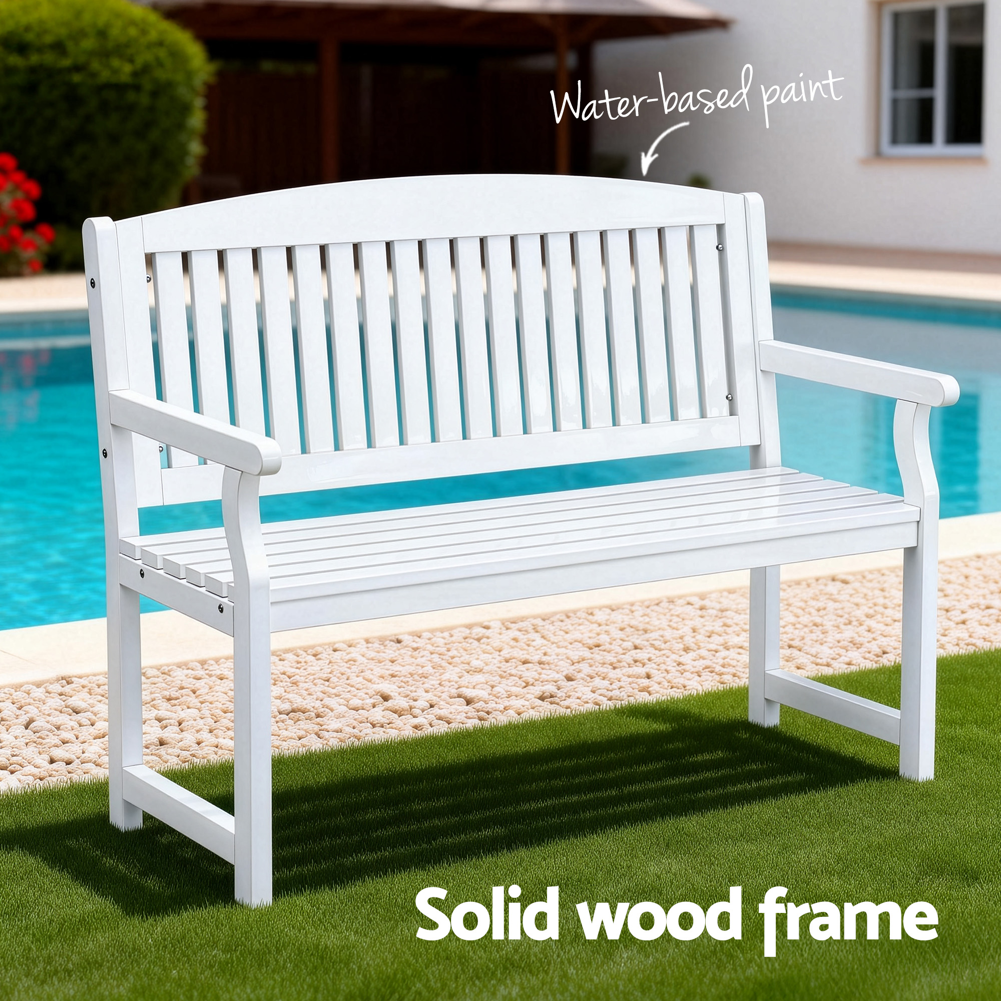 Gardeon Wooden Lounge Garden Bench 2-Seater view 4
