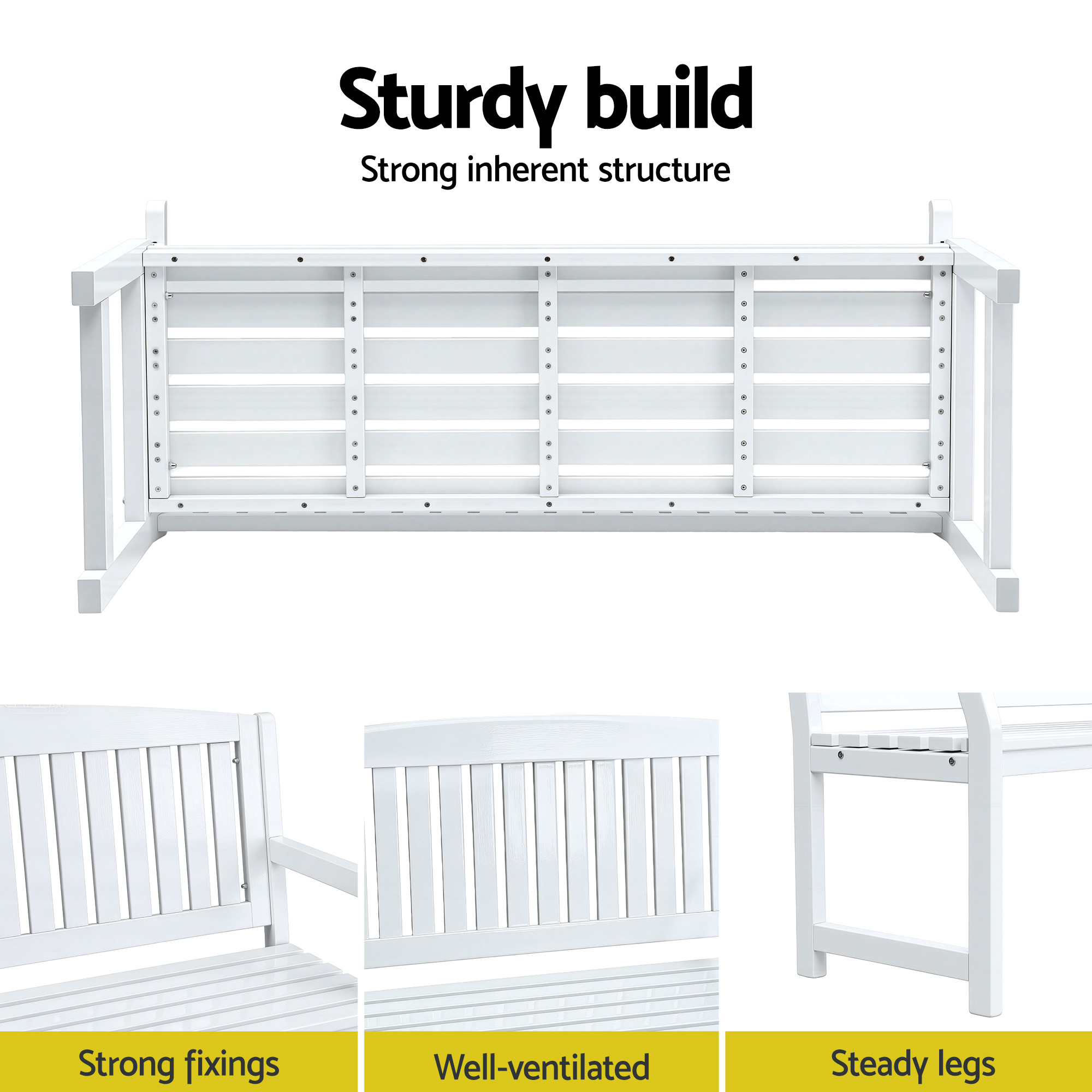 Gardeon Wooden Lounge Garden Bench 2-Seater view 5