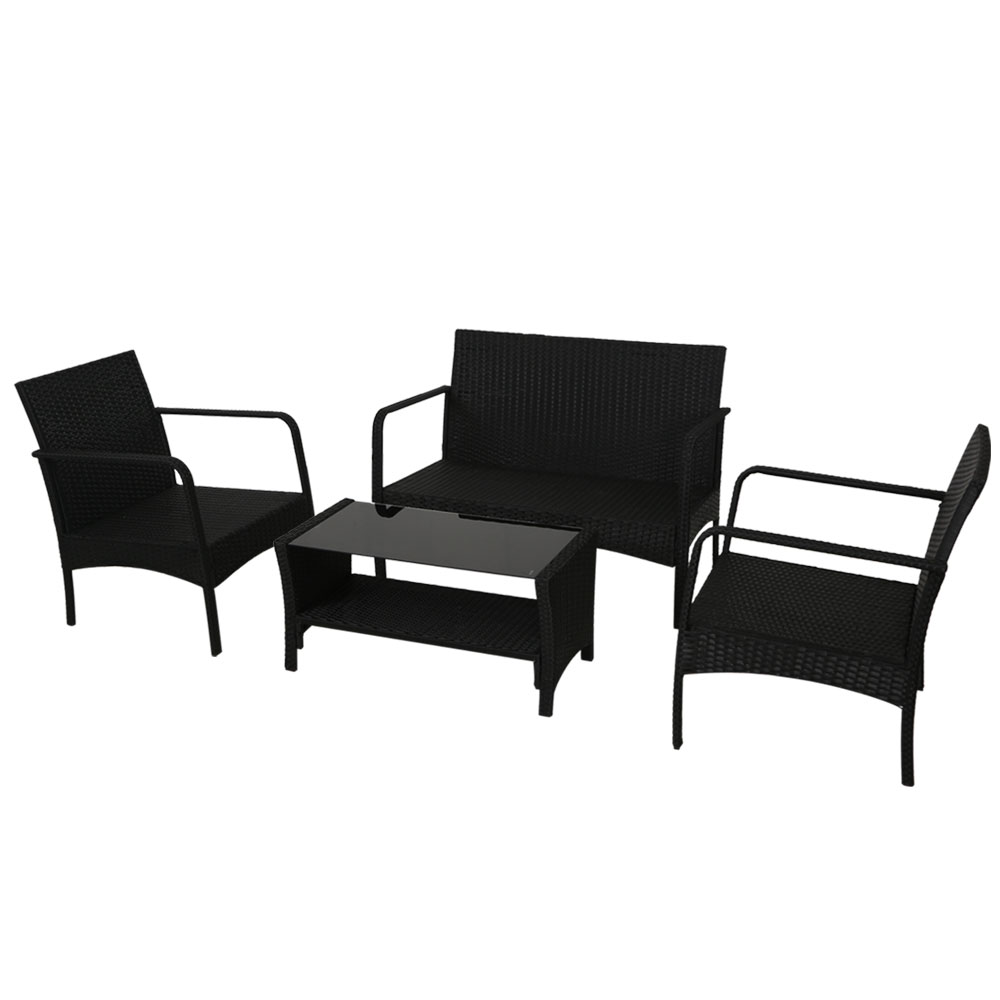 Gardeon Wicker 4-Piece Sofa Set with Table view 3