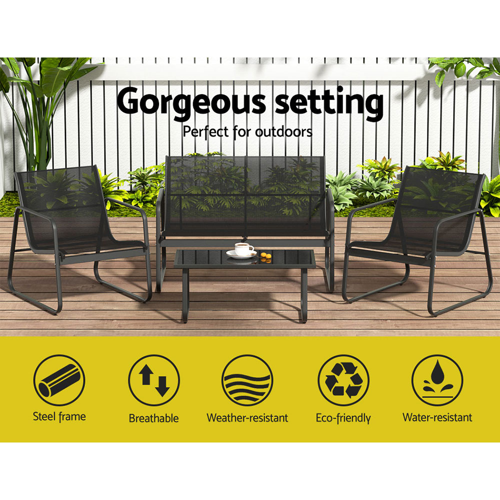 Gardeon Textilene 4-Piece Sofa Set with Table view 4