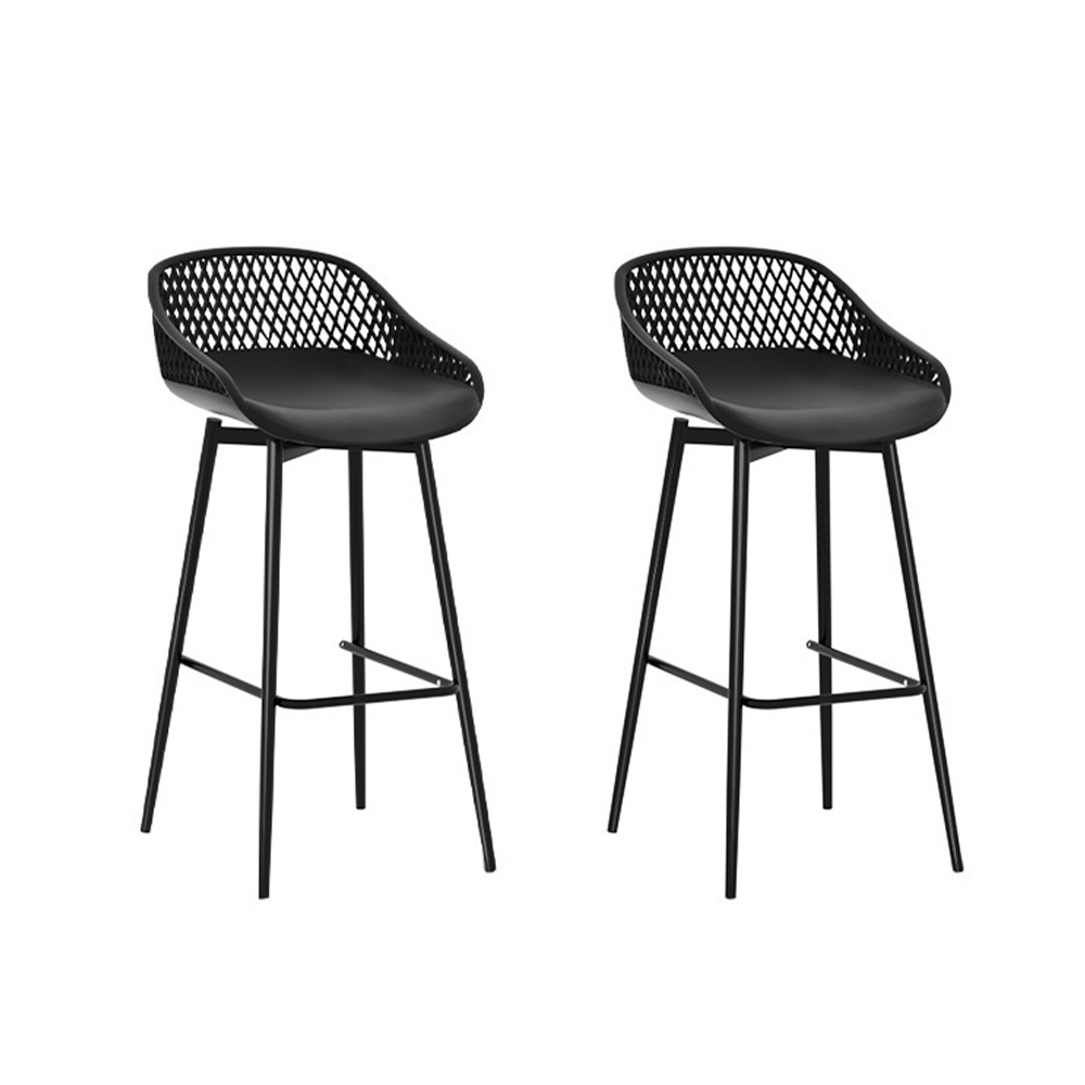 Gardeon Plastic Outdoor Bar Stools Black