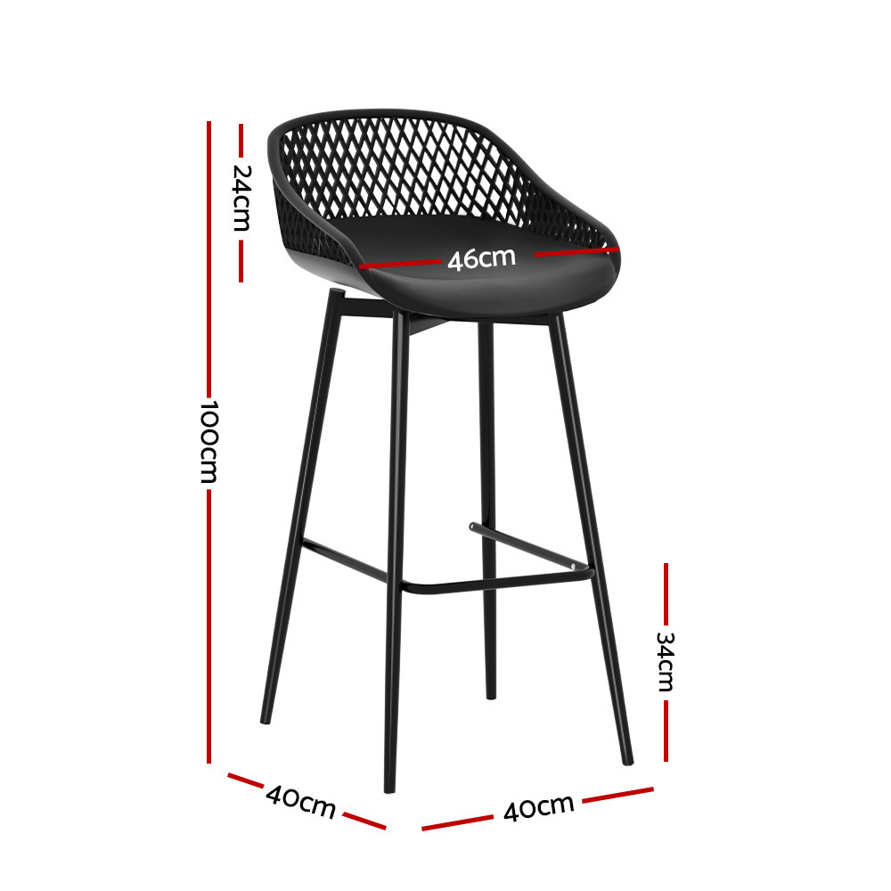 Gardeon Plastic Outdoor Bar Stools Black view 2