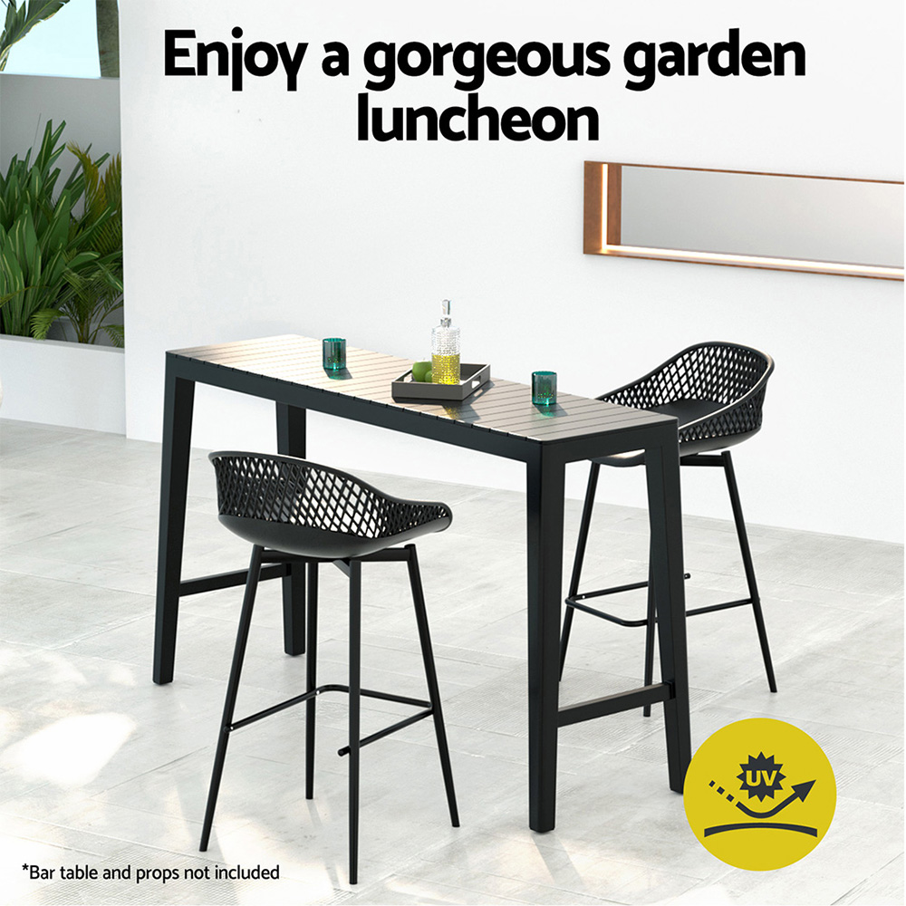 Gardeon Plastic Outdoor Bar Stools Black view 4
