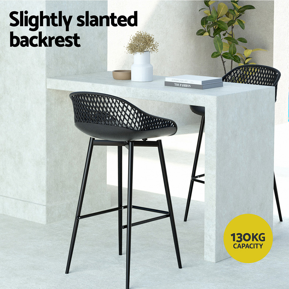 Gardeon Plastic Outdoor Bar Stools Black view 5