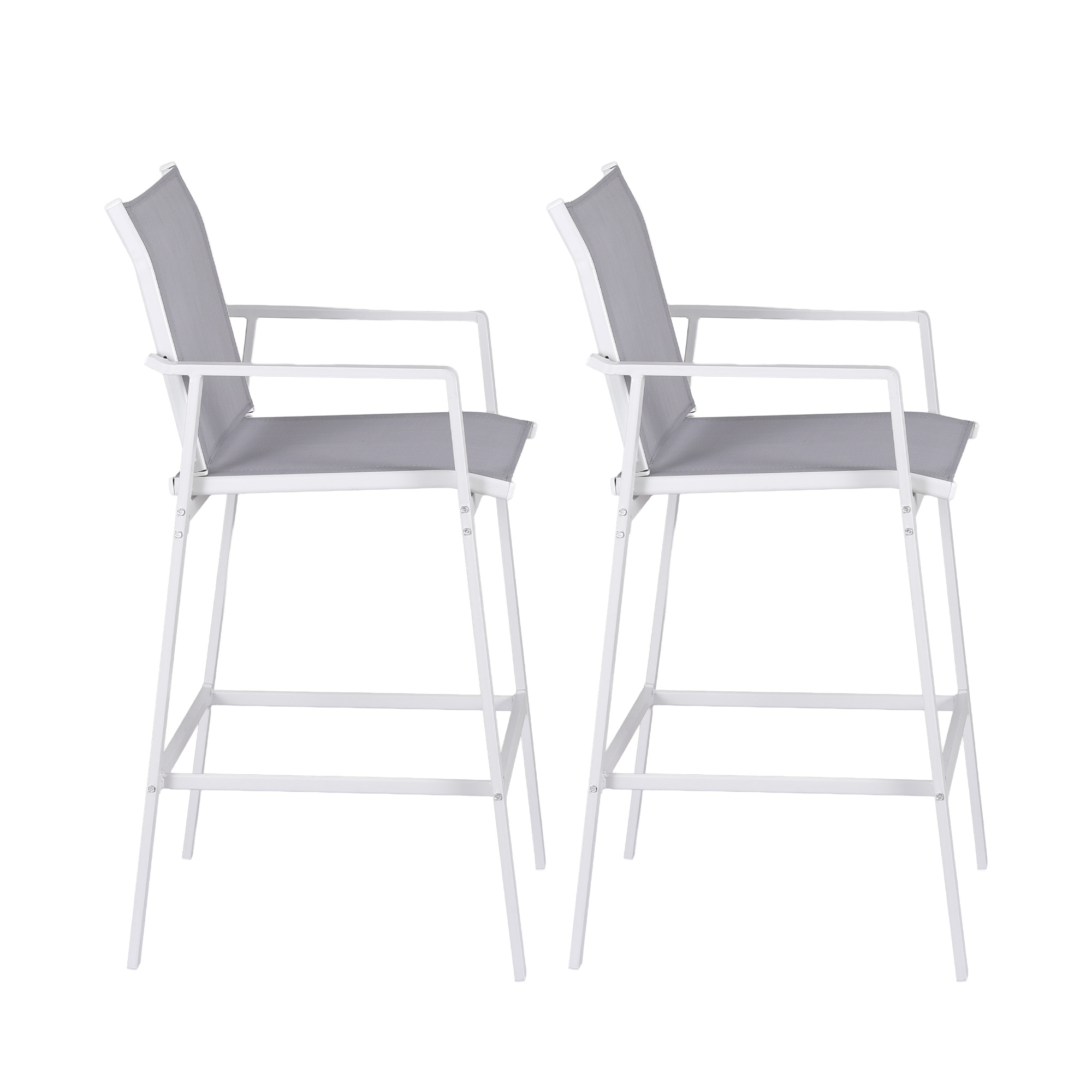 Gardeon 2 Piece Textilene Bar Stools White view 4