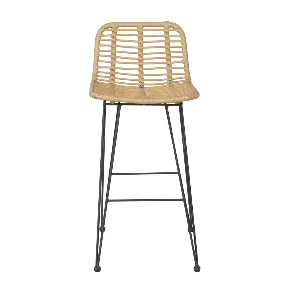 Gardeon 2 Piece Rattan Outdoor Bar Stools Natural view 3