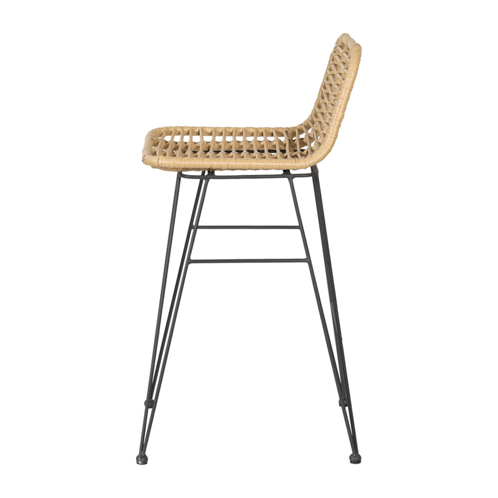 Gardeon 2 Piece Rattan Outdoor Bar Stools Natural view 4