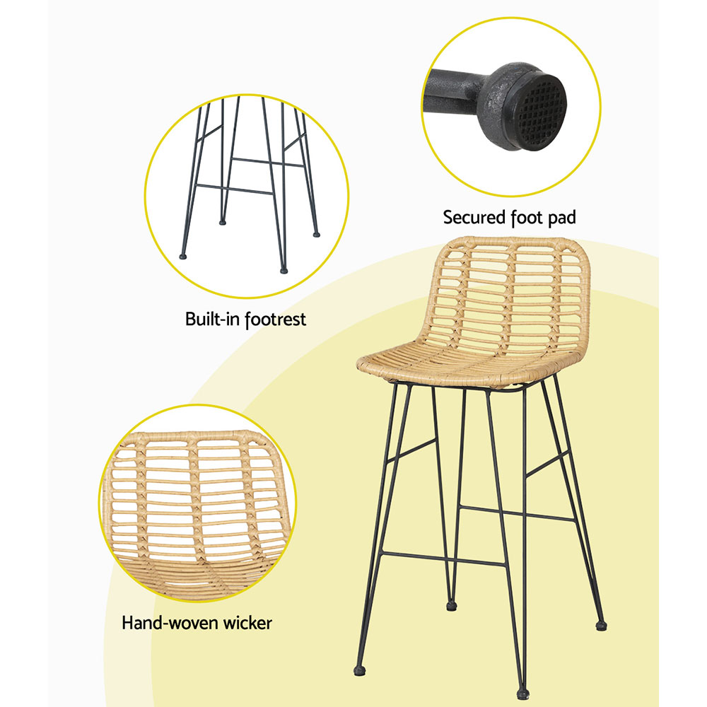 Gardeon 3 Piece Wicker Bar Set Bistro view 5