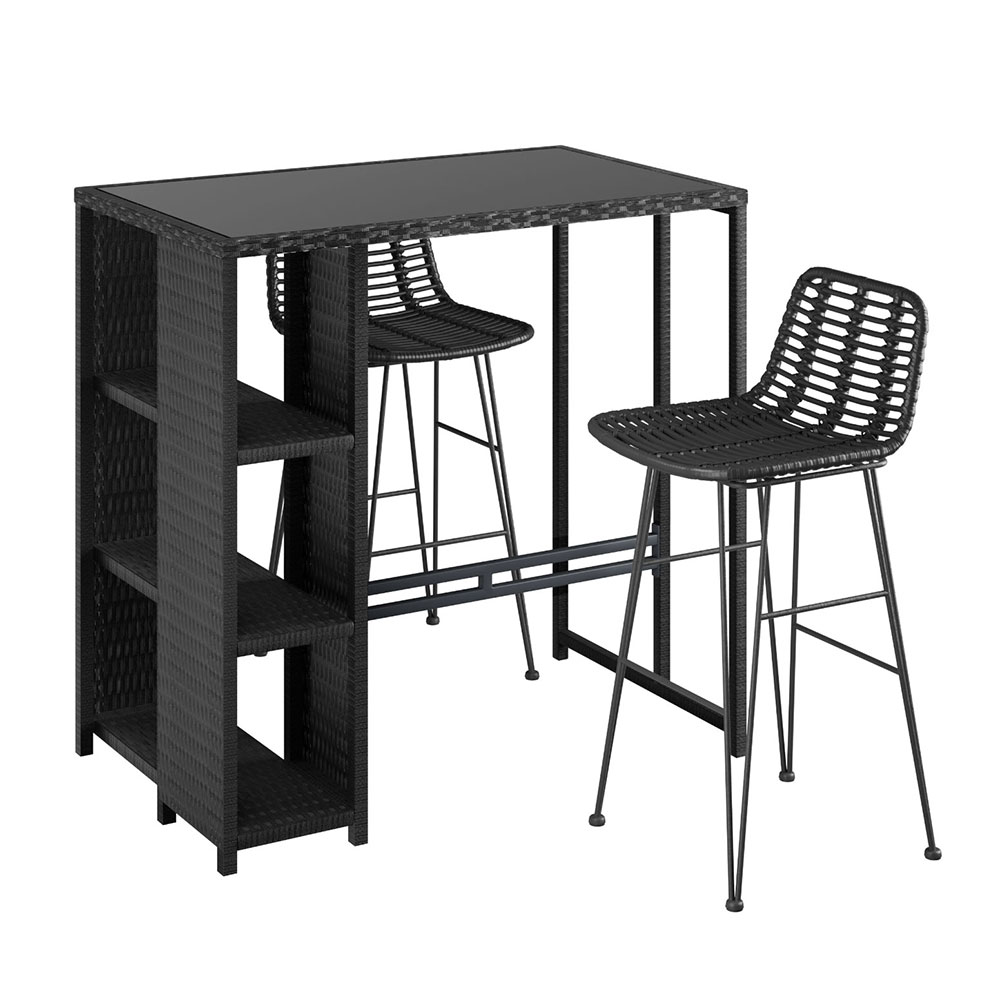 Gardeon Wicker Outdoor Bar Set Table and Chairs