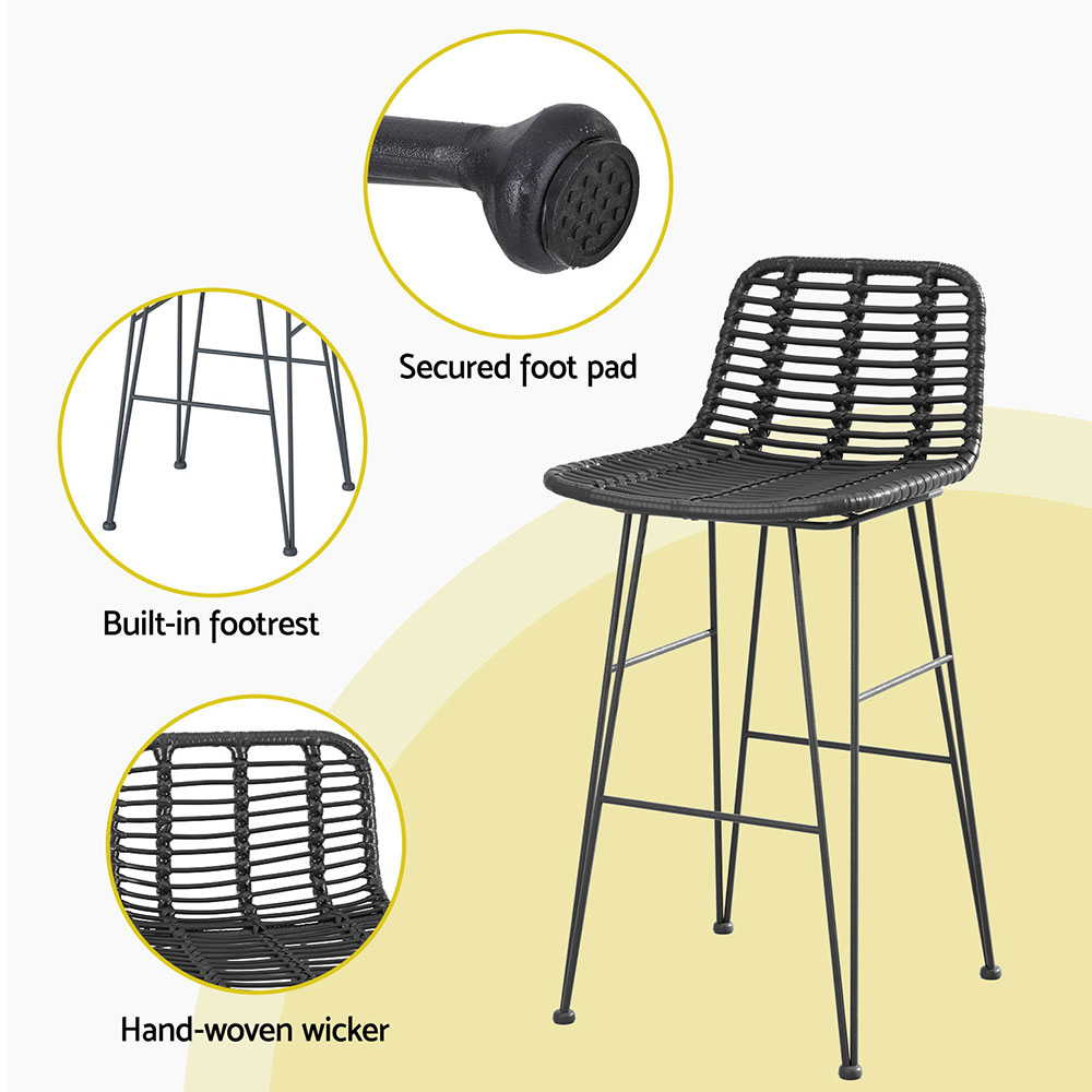 Gardeon Wicker Outdoor Bar Set Table and Chairs view 5