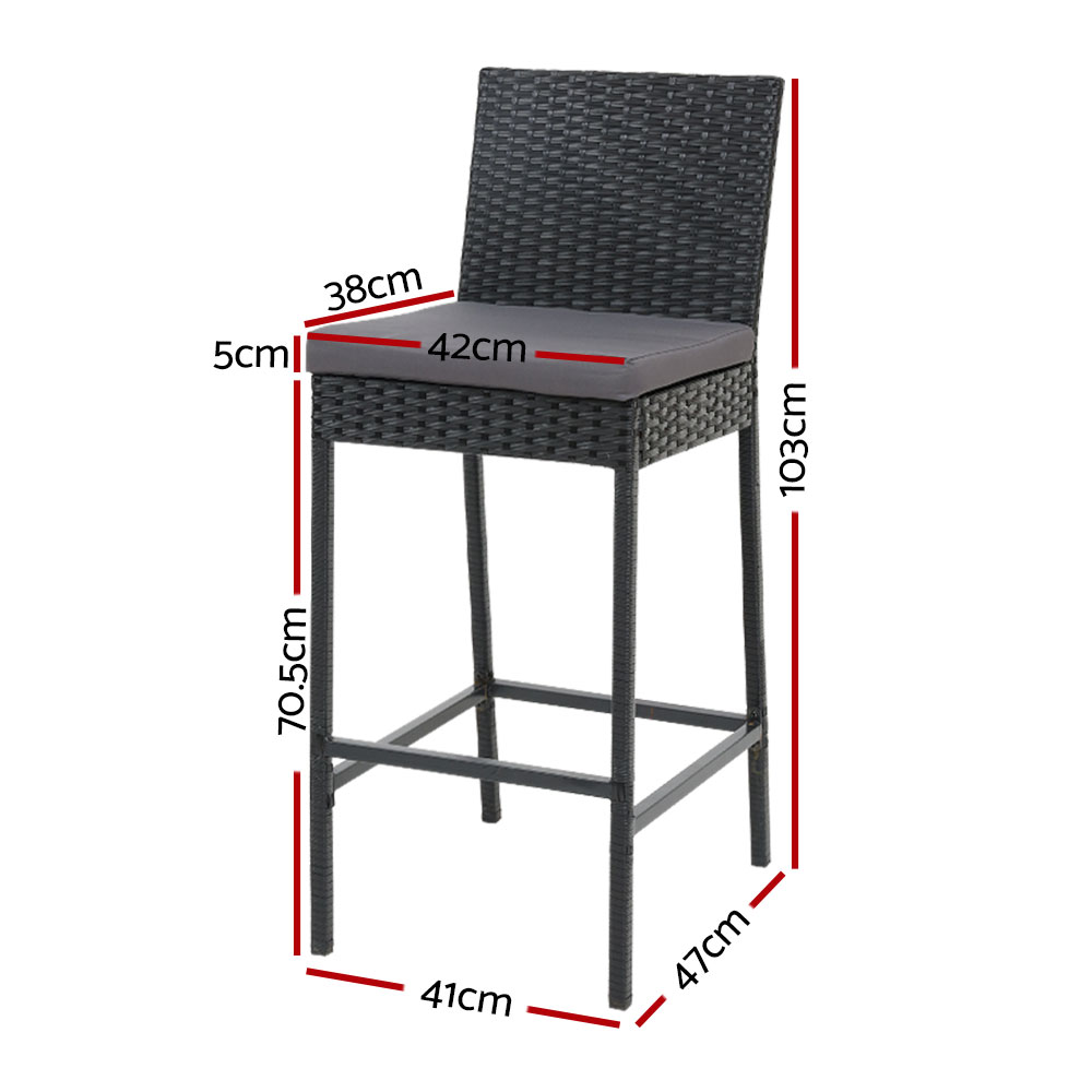 Gardeon Wicker Bar Stools Set of 2-4 view 2