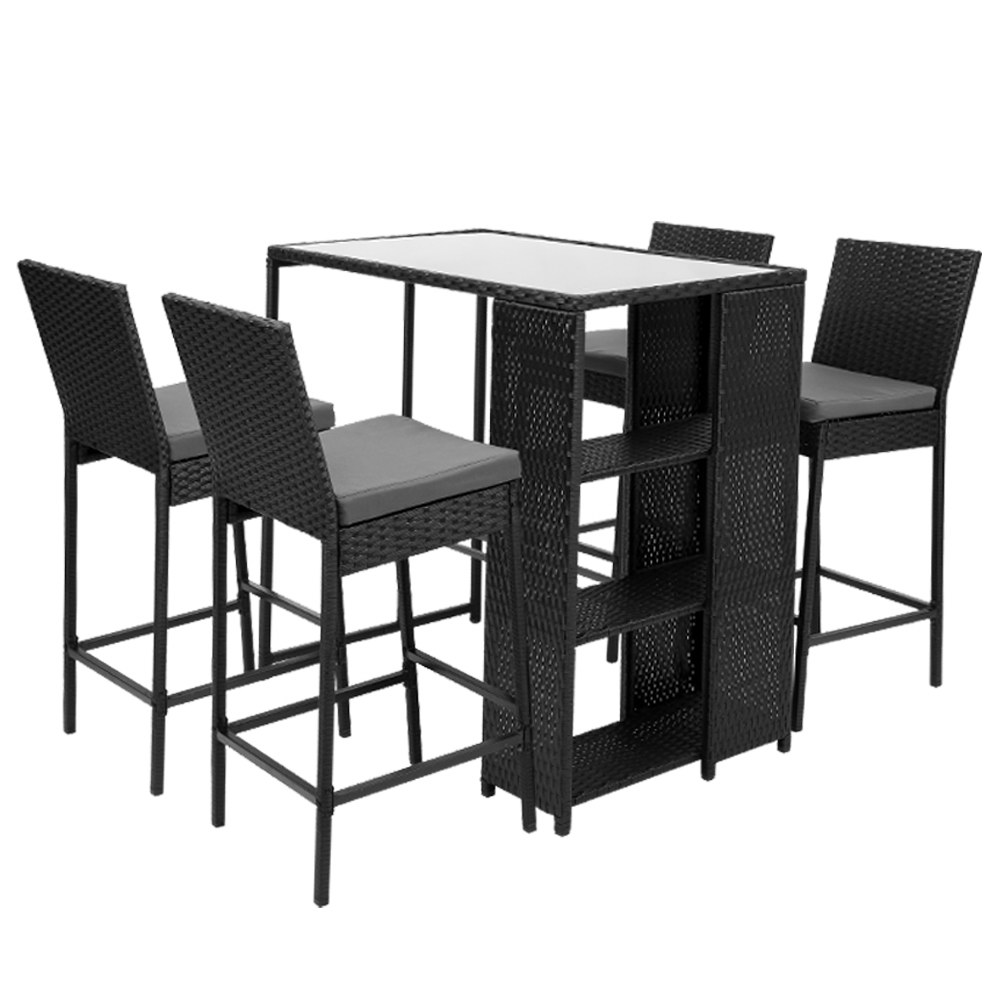 Gardeon Wicker Outdoor Bar Set with Matching Stools view 4