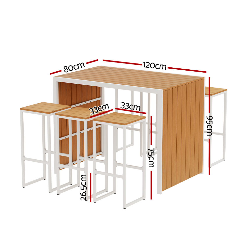 Gardeon 7-Piece Outdoor Bar Set 6 Seater Steel Frame view 2