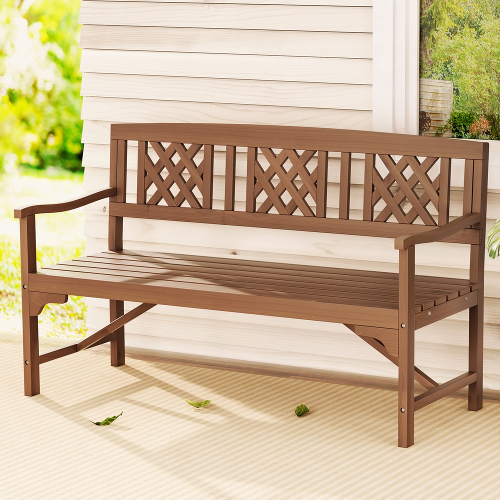 Gardeon Wooden Lattice Garden Bench with Backrest