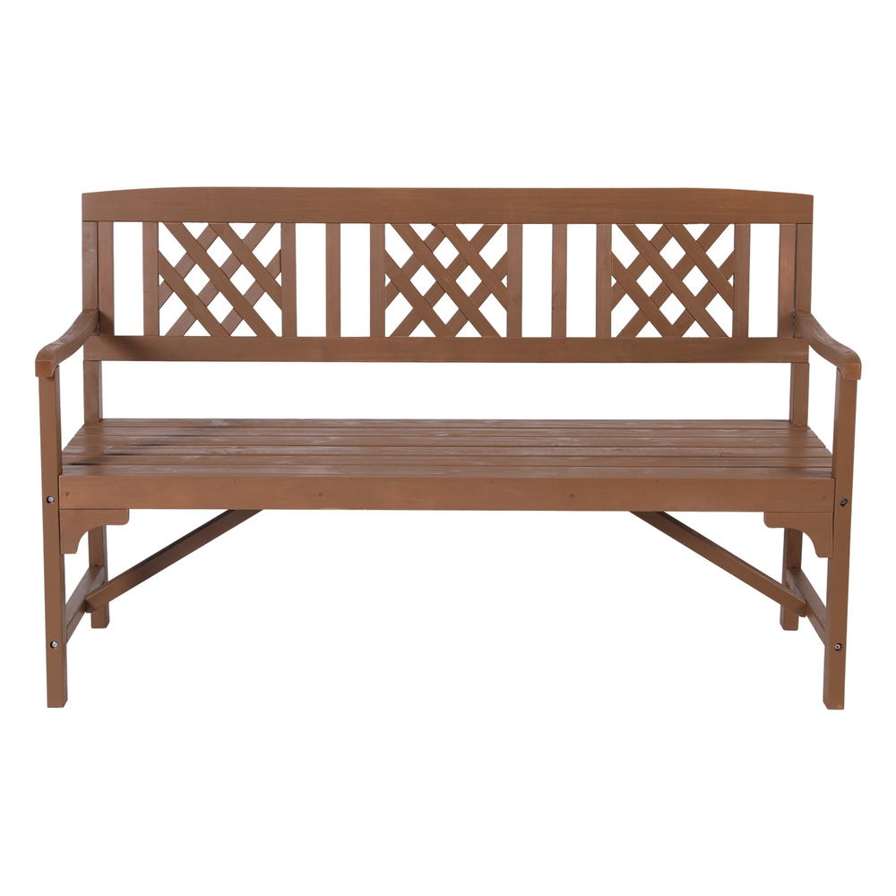 Gardeon Wooden Lattice Garden Bench with Backrest view 3