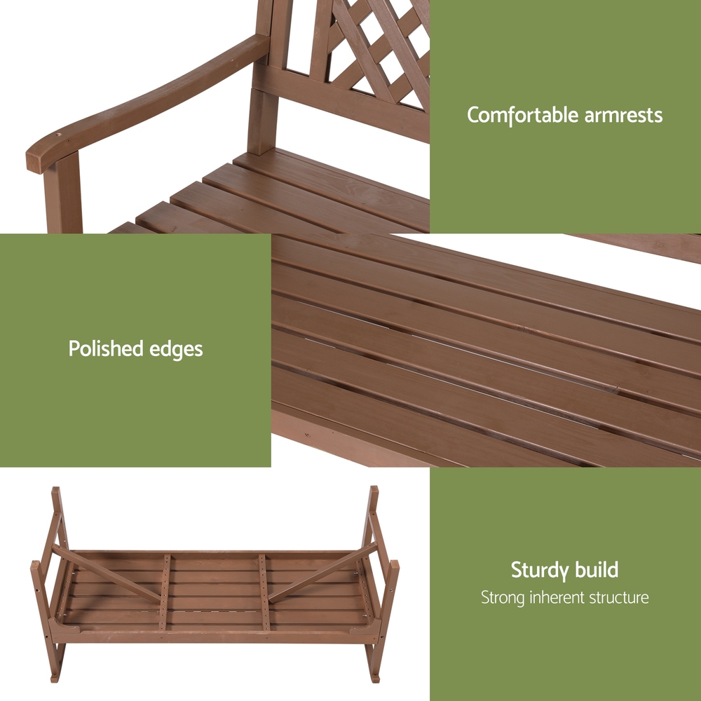 Gardeon Wooden Lattice Garden Bench with Backrest view 5