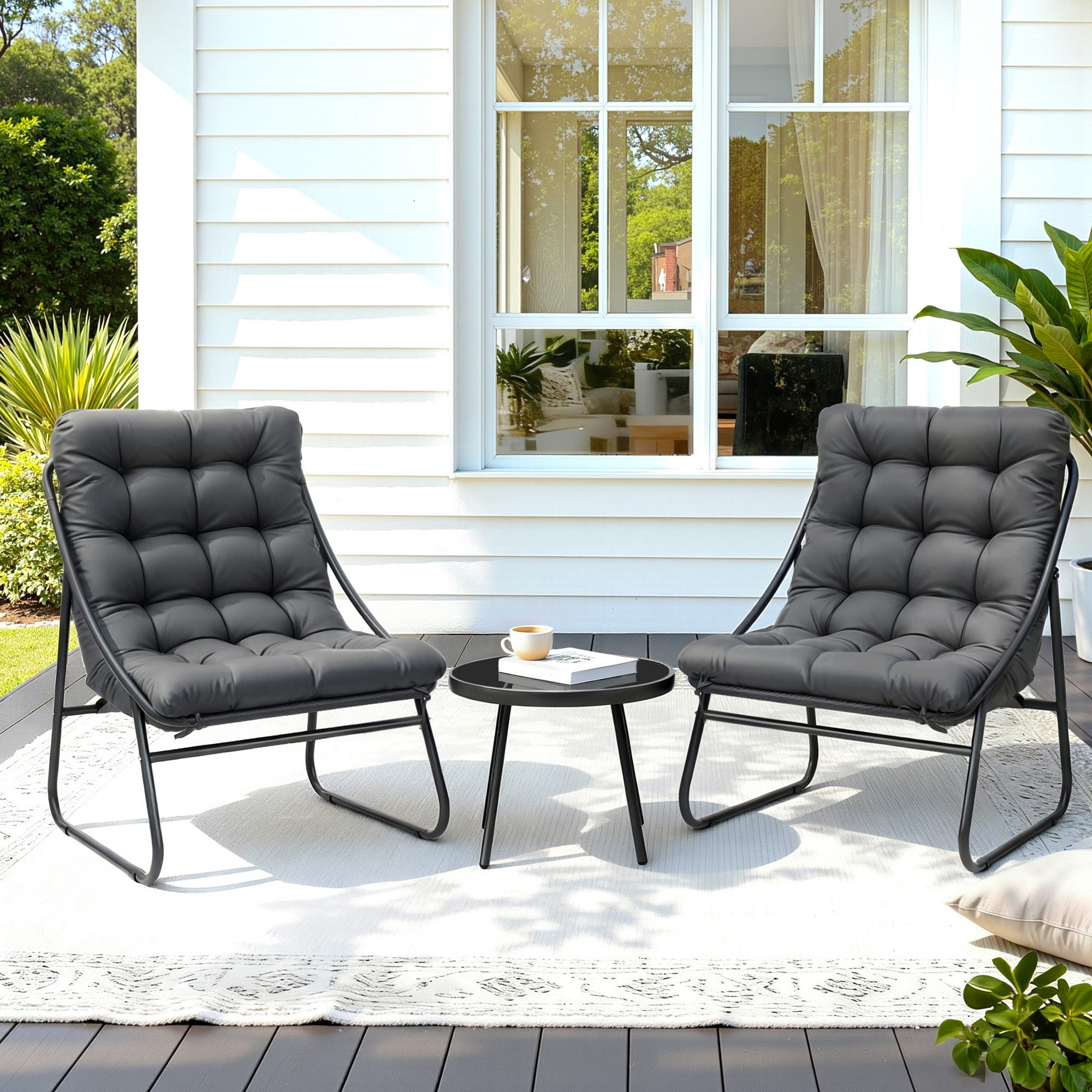 Gardeon 3 Piece Steel Bistro Set Textilene