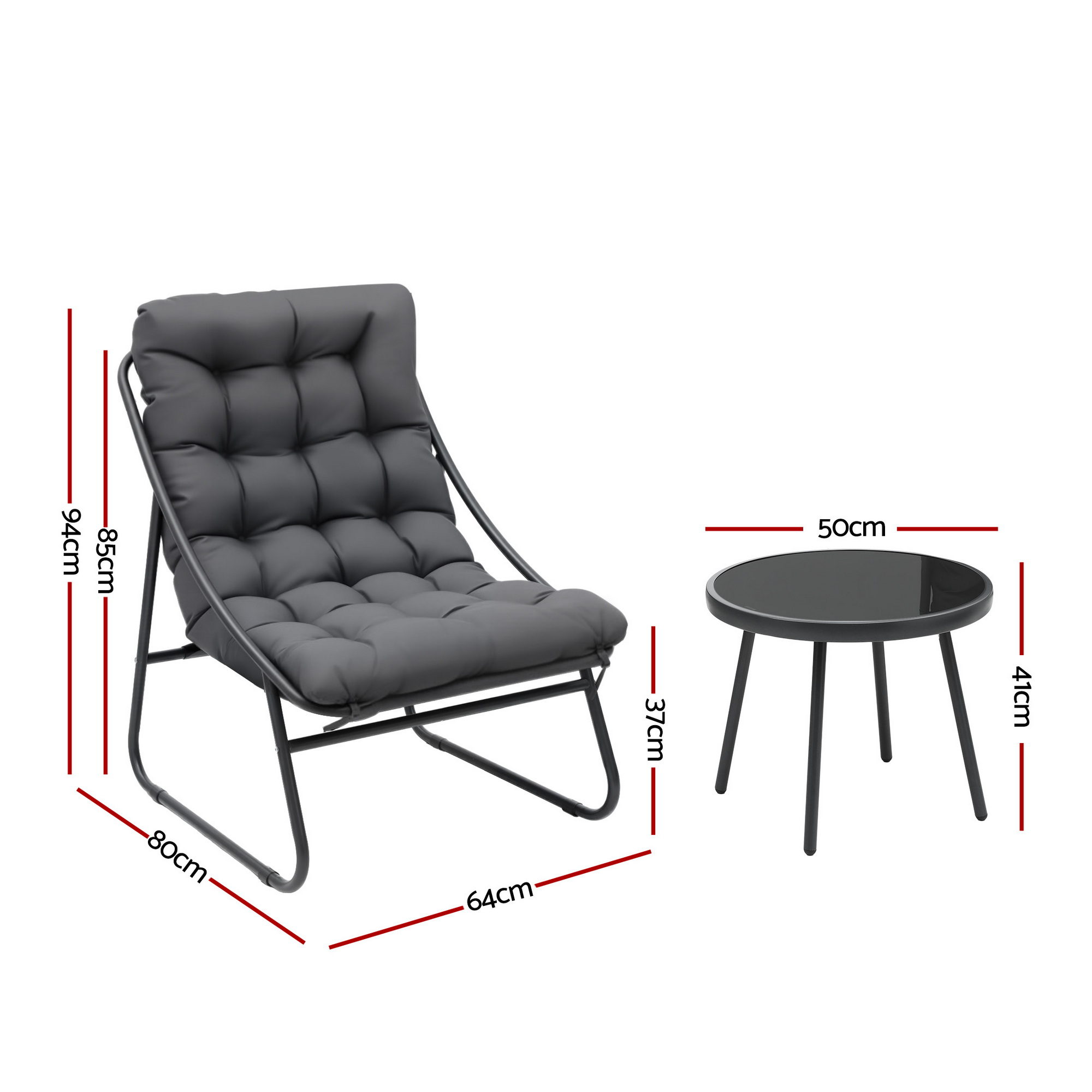 Gardeon 3 Piece Steel Bistro Set Textilene view 2