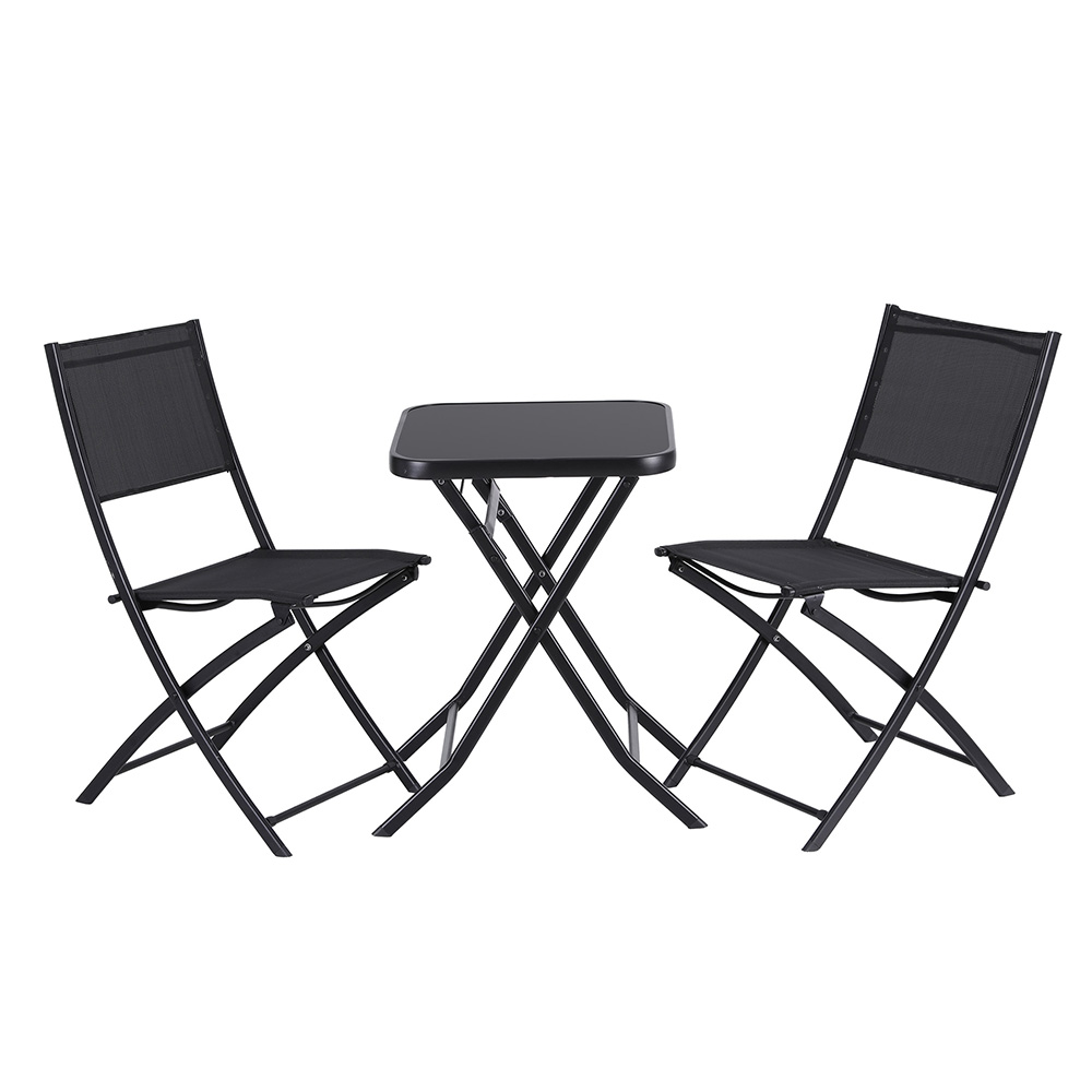 Gardeon Foldable 3-Piece Bistro Set Steel