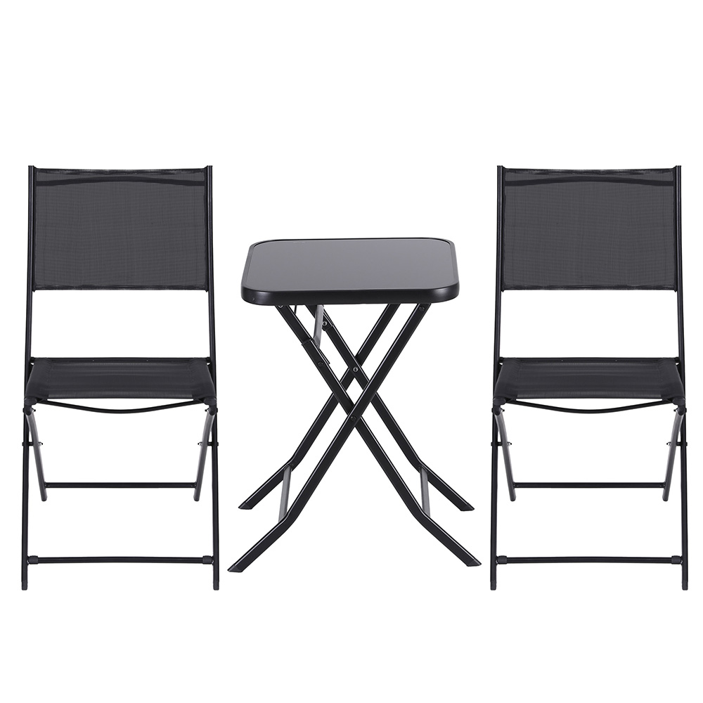 Gardeon Foldable 3-Piece Bistro Set Steel view 3