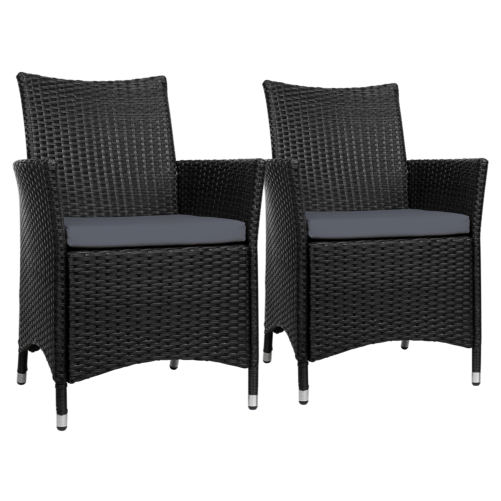 Gardeon Wicker Dining Chairs Cushion 2-Piece