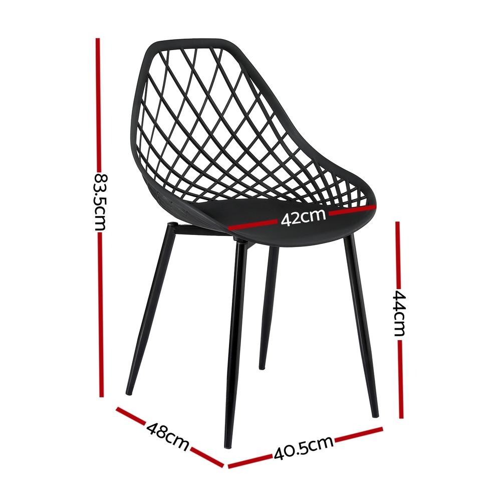 Gardeon 4PC PP Dining Chairs Easy Clean Black view 2