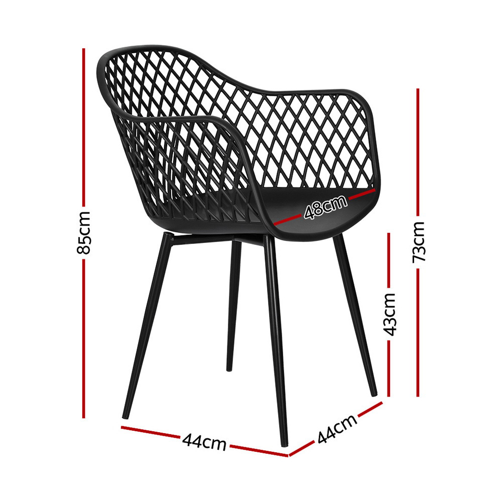 Gardeon 4PC PP Dining Chairs Ventilated Backrest view 2
