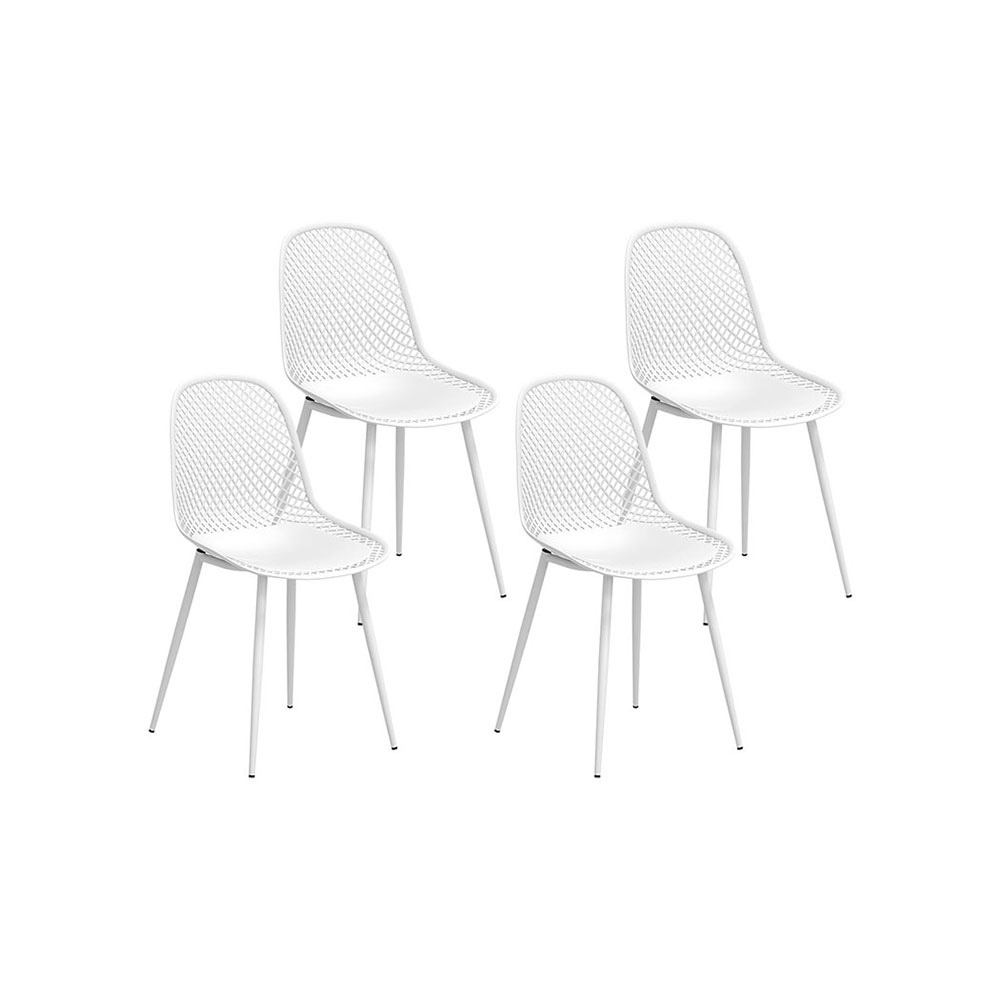 Gardeon 4PC PP Dining Chairs Easy Clean White