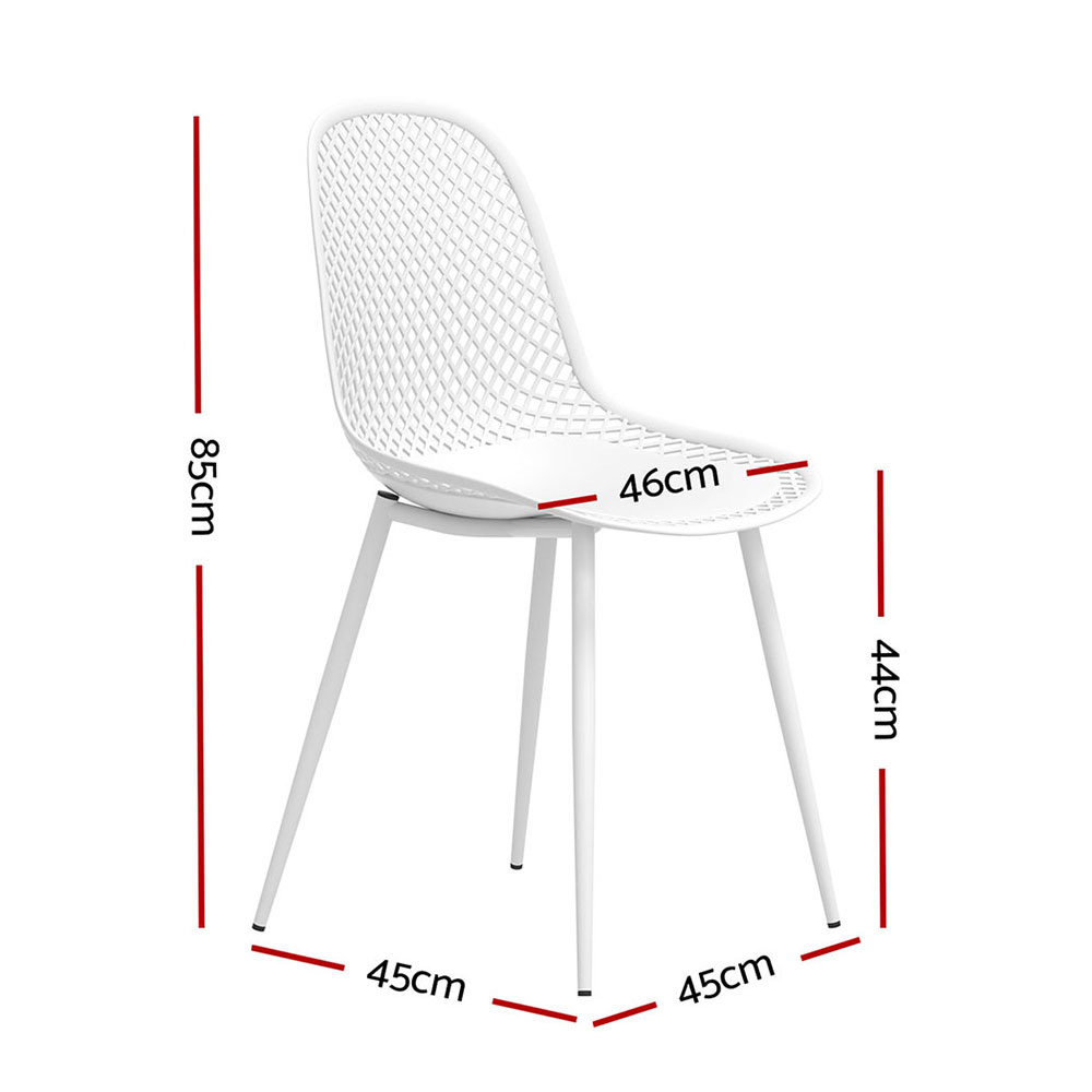 Gardeon 4PC PP Dining Chairs Easy Clean White view 2