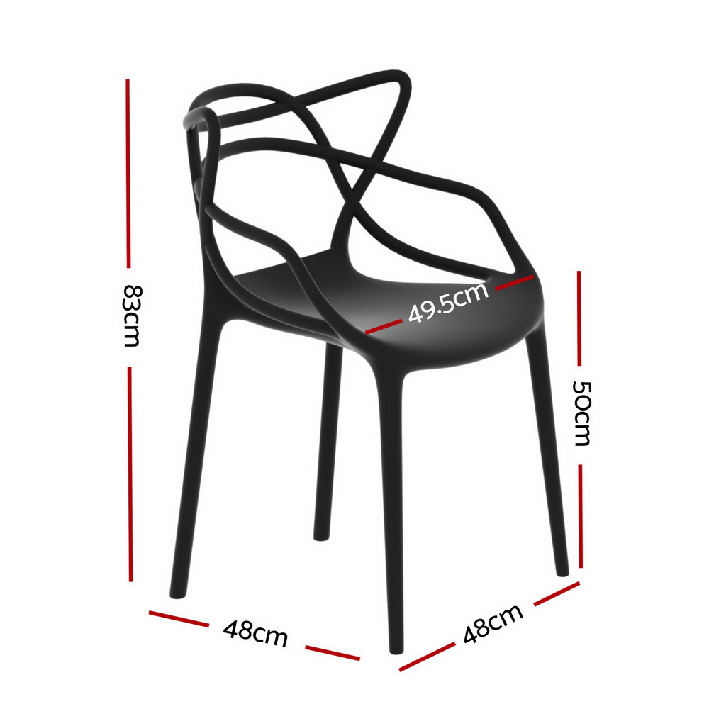 Gardeon 4PC Stackable PP Dining Chairs Portable view 2