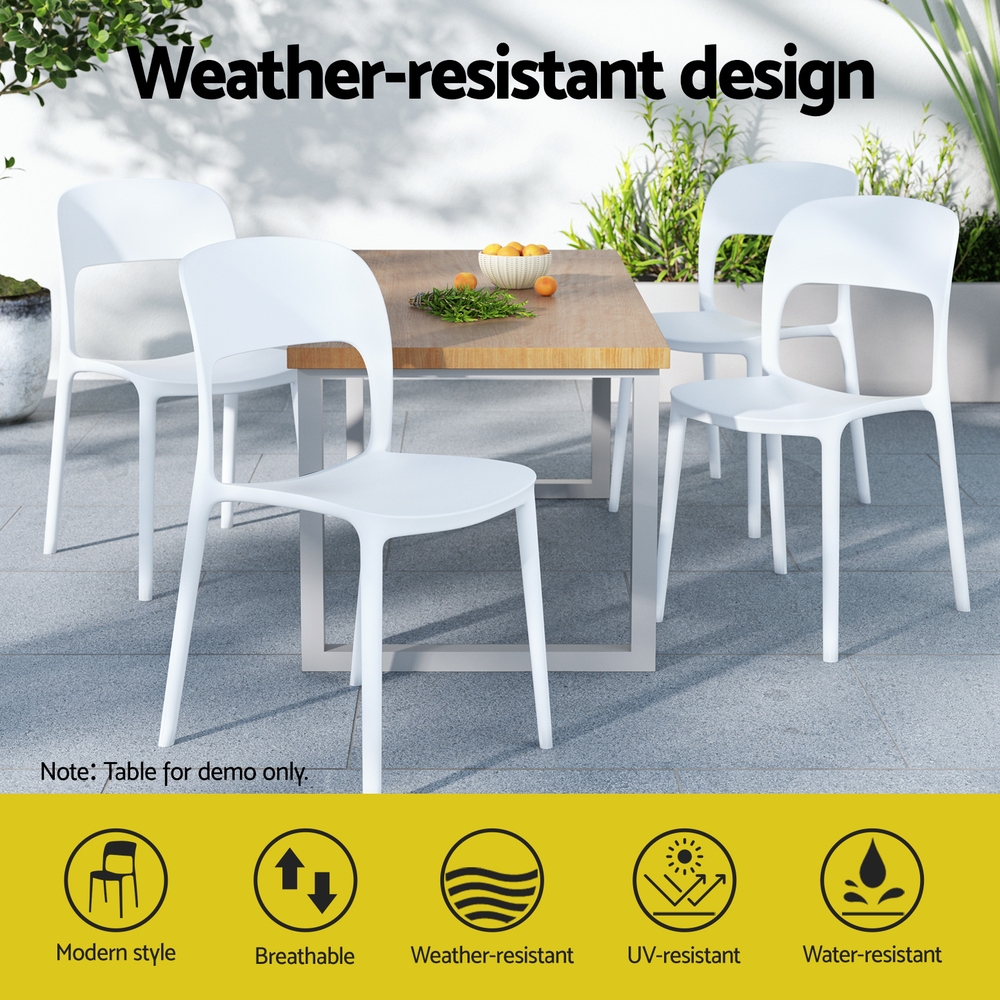 Gardeon 4PC Stackable PP Garden Dining Chairs view 4