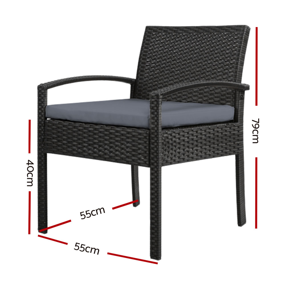 Gardeon Rattan Dining Chairs with Cushion view 2