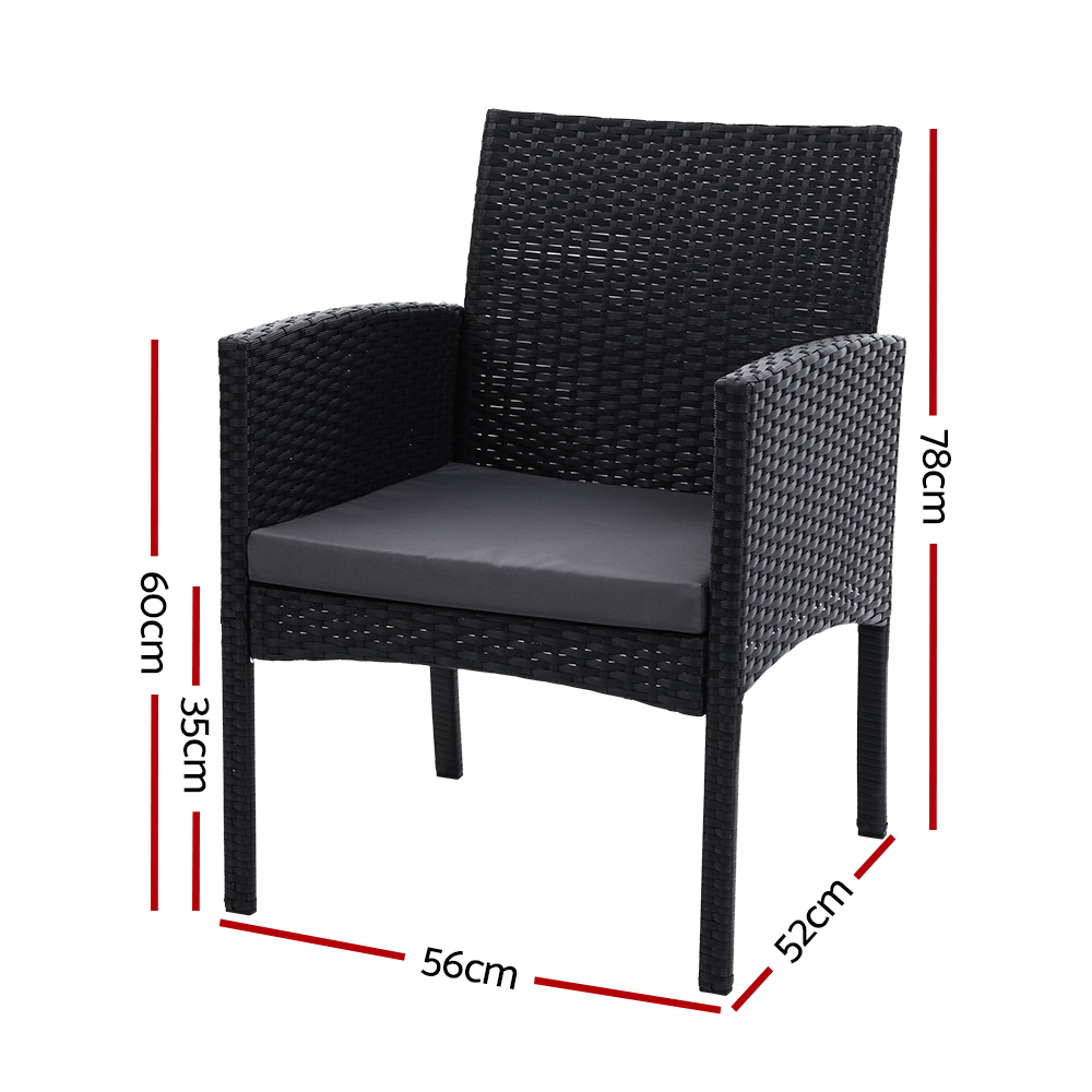 Gardeon 2 Piece XL Rattan Dining Chairs Ezra view 2