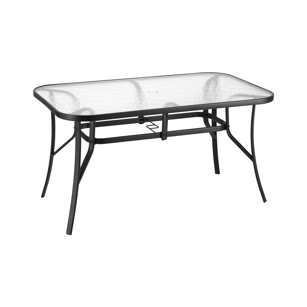Gardeon Steel Frame Dining Table Parasol Hole view 3