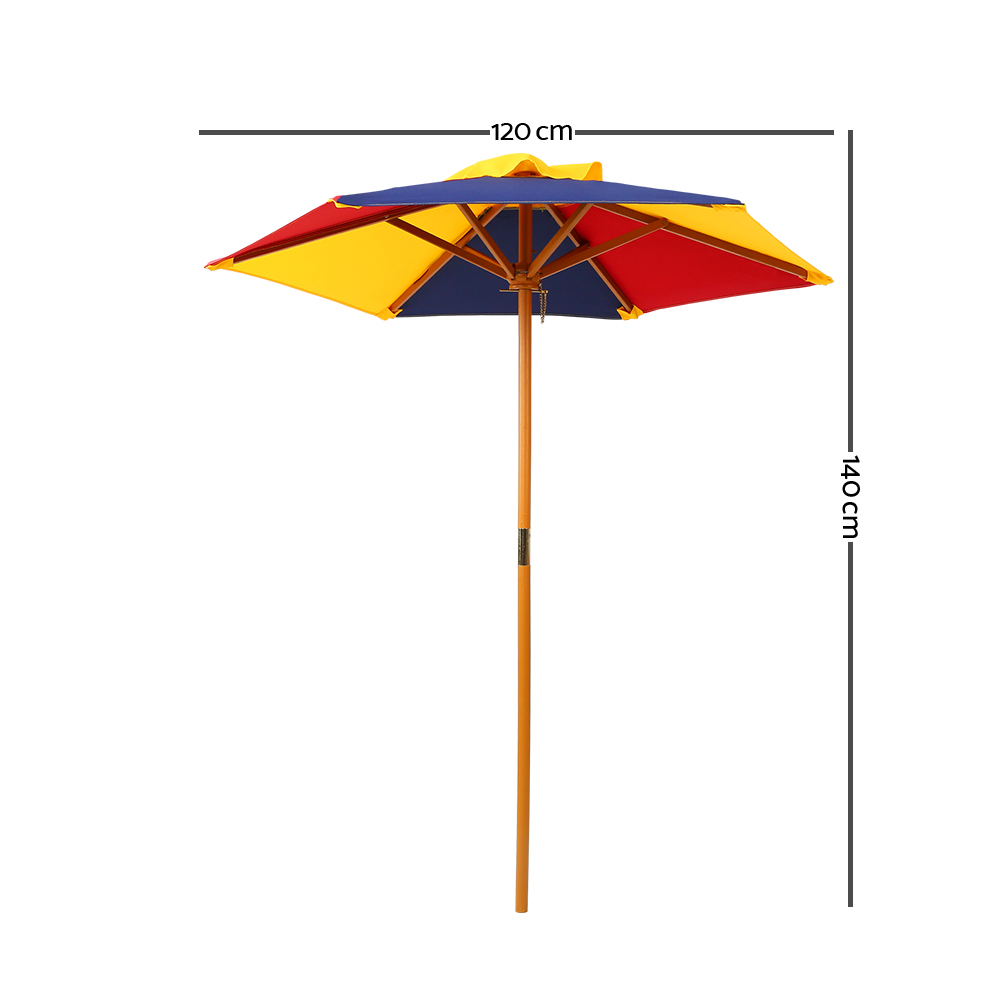 Keezi Wooden Kids Picnic Table Set with Umbrella view 3