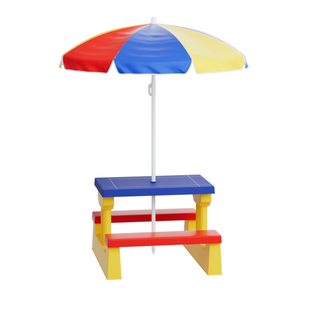 Keezi Kids Indoor Outdoor Table and Chairs Set with Umbrella view 3