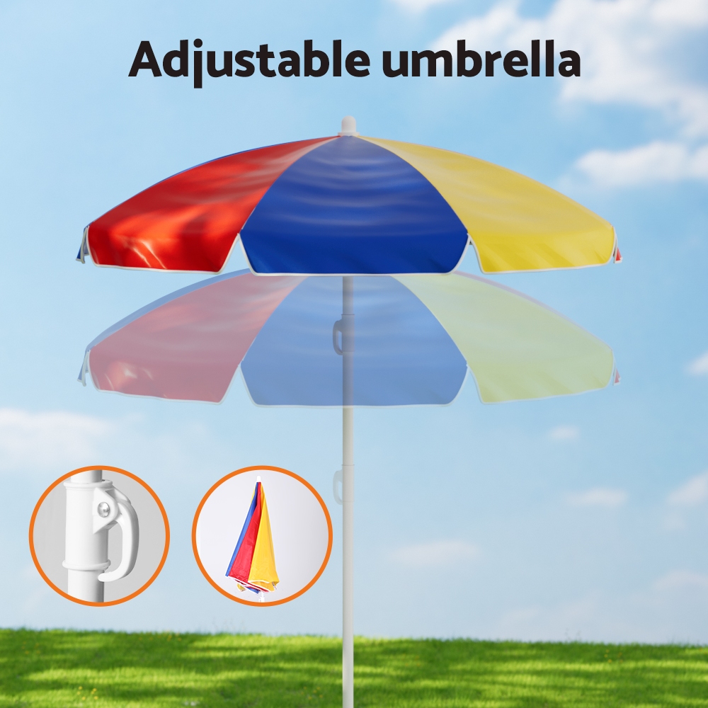 Keezi Kids Indoor Outdoor Table and Chairs Set with Umbrella view 5