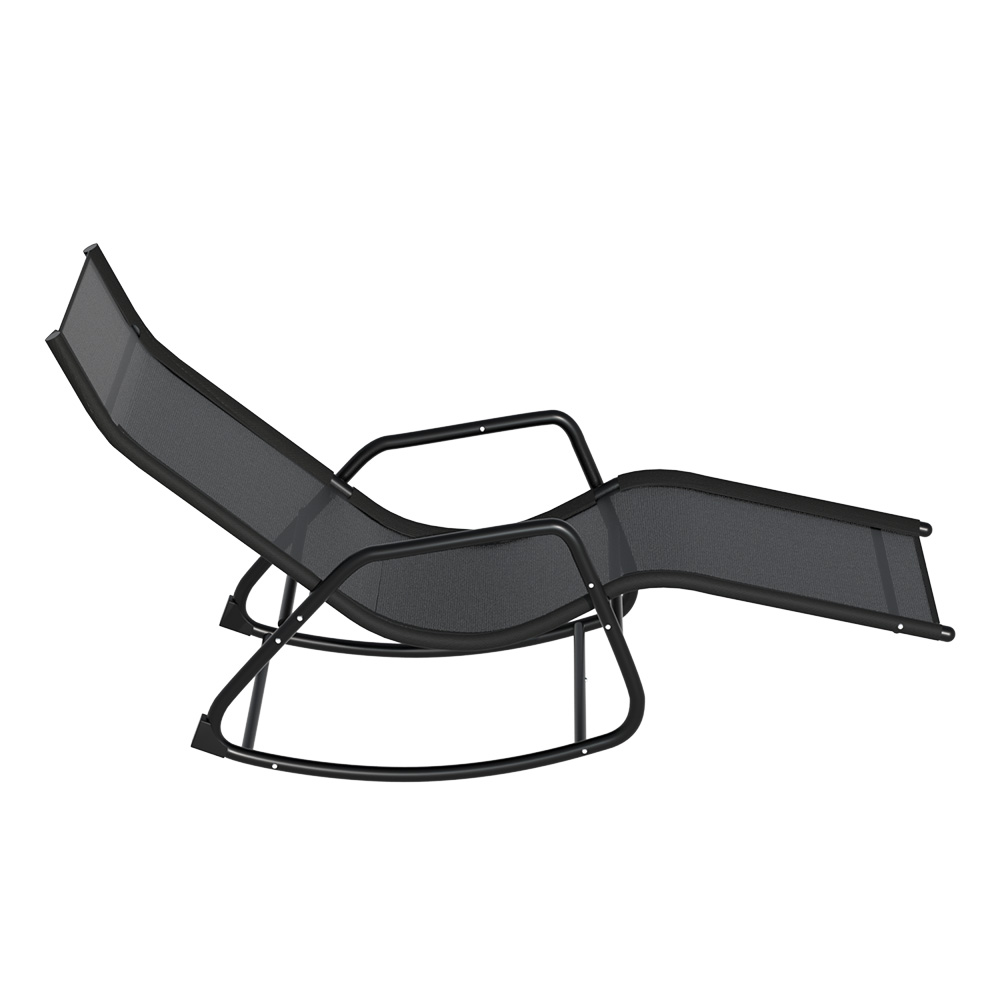 Gardeon Sun Lounge Rocking Chair Steel Frame Patio view 4