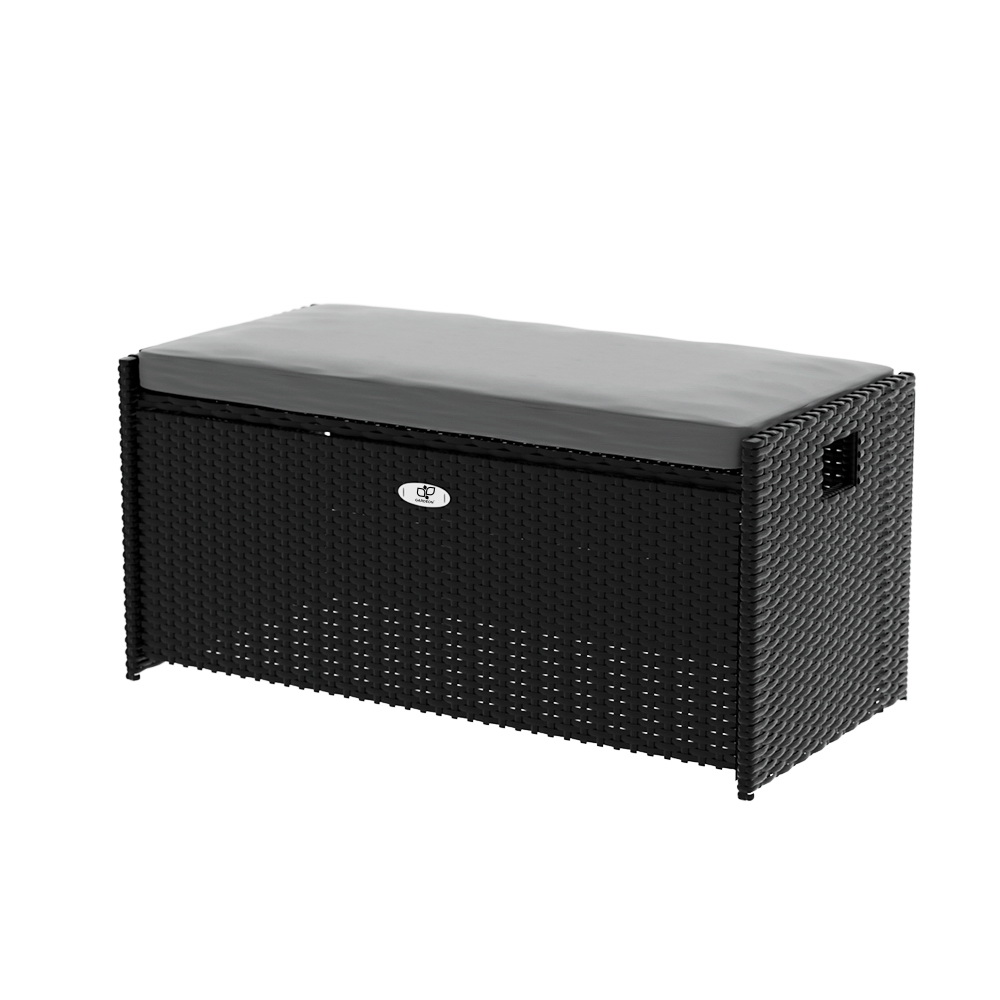 Gardeon Wicker Storage Bench Box with Cushion