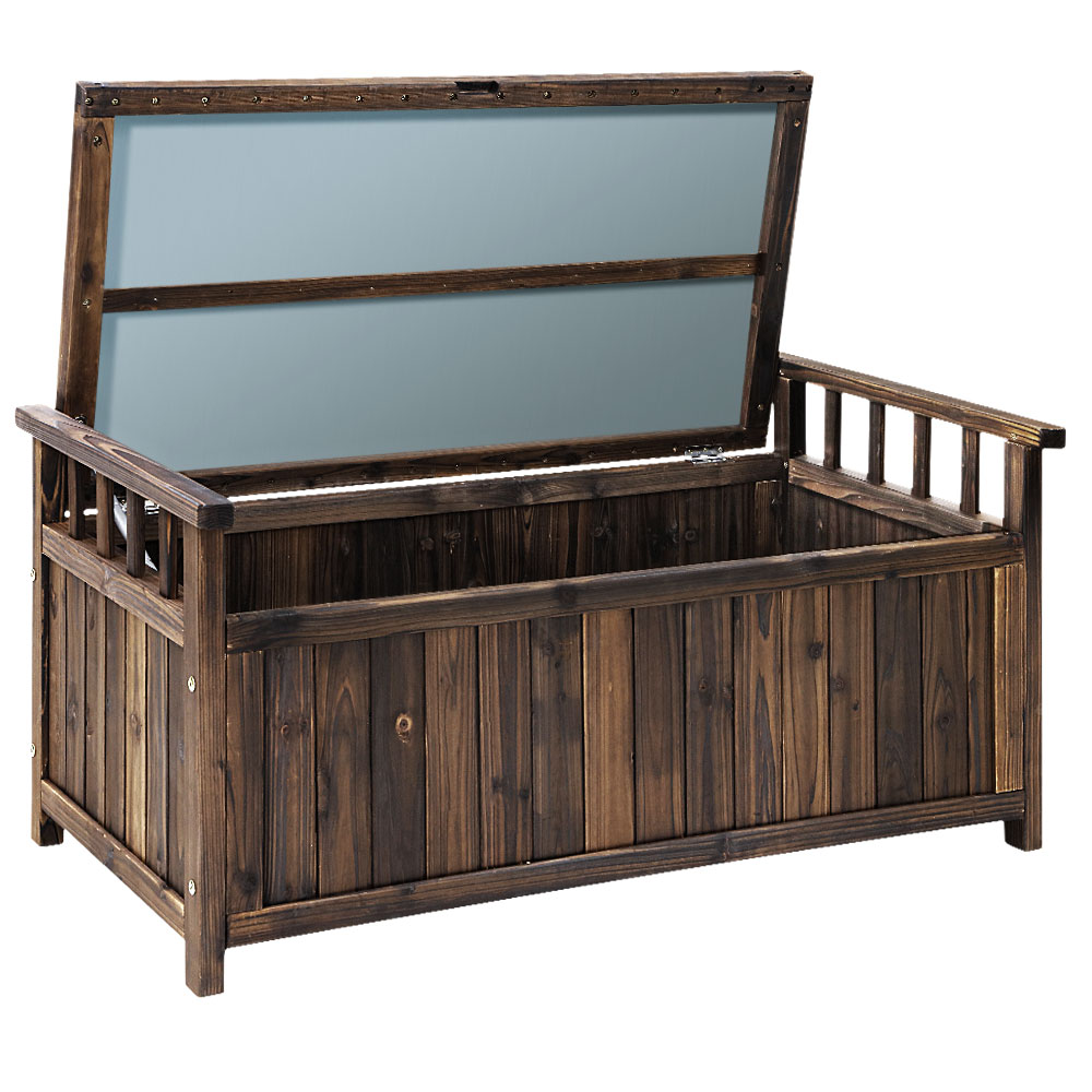 Gardeon Wooden Storage Bench Box Charcoal
